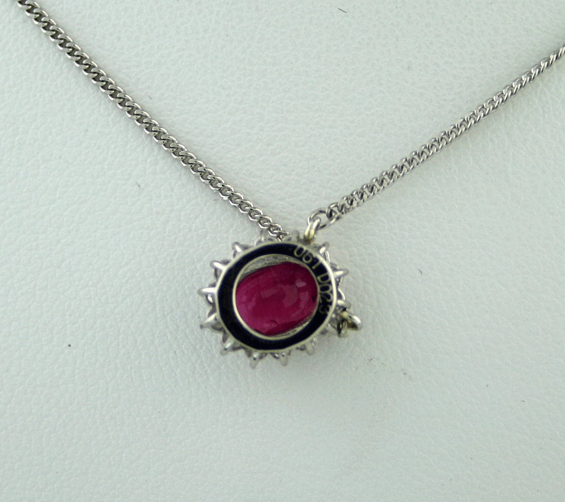Rubin Brillant Collier in Platin 0.61 ct  0.23 ct