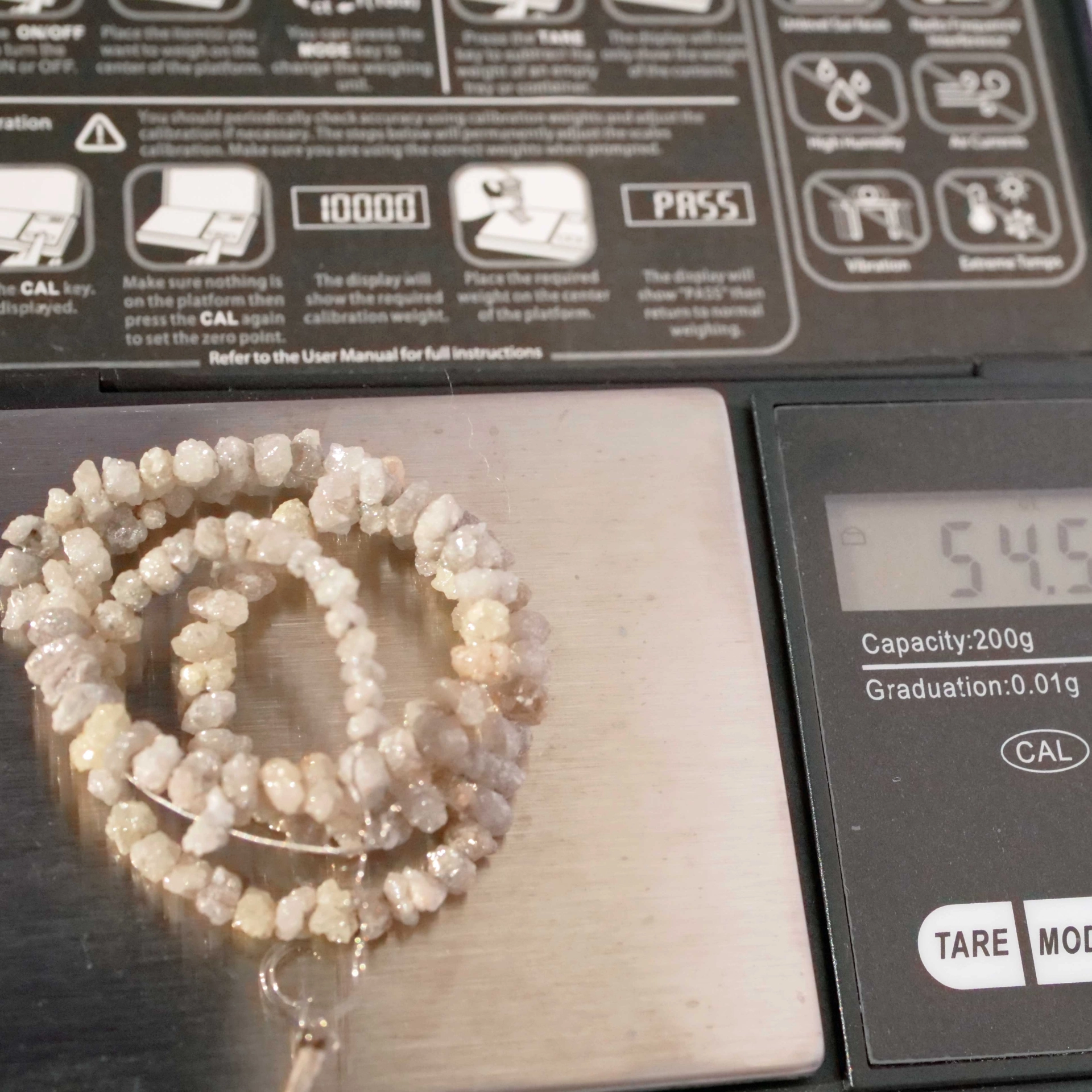 Natural Diamond Strand in the form of rough Diamond uncut Nuggets  5-6 mm totally 55 ct