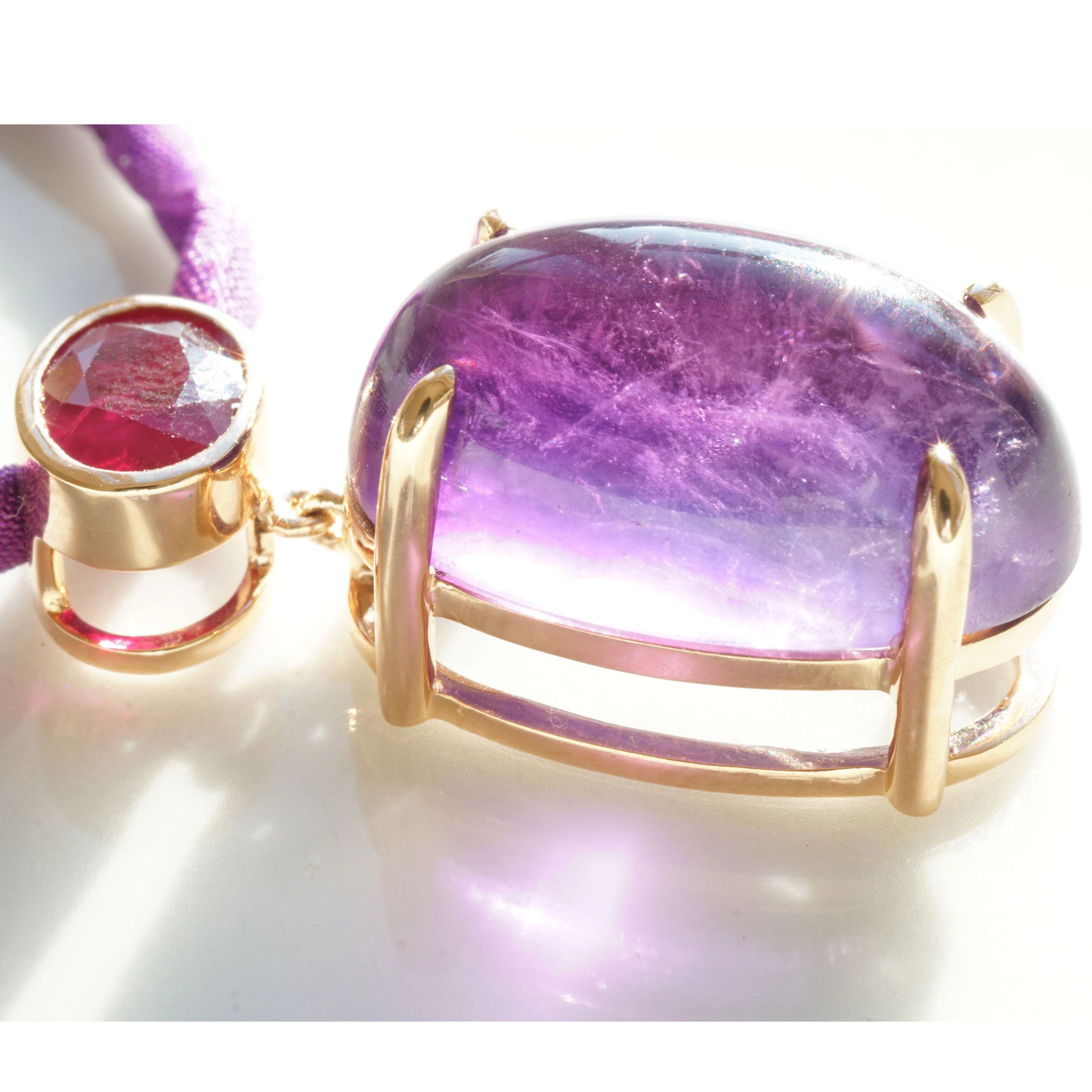 Ruby from Burma meets Amethyst from Brasil...soo beautyful