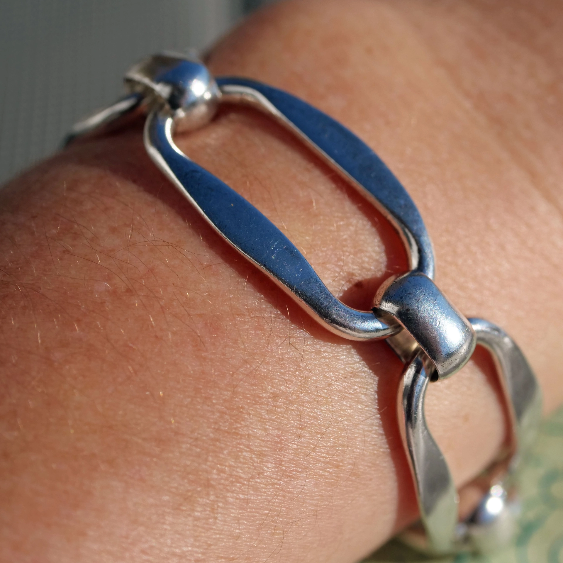 Designer Silver Bracelet 925 Silver....large curved Links