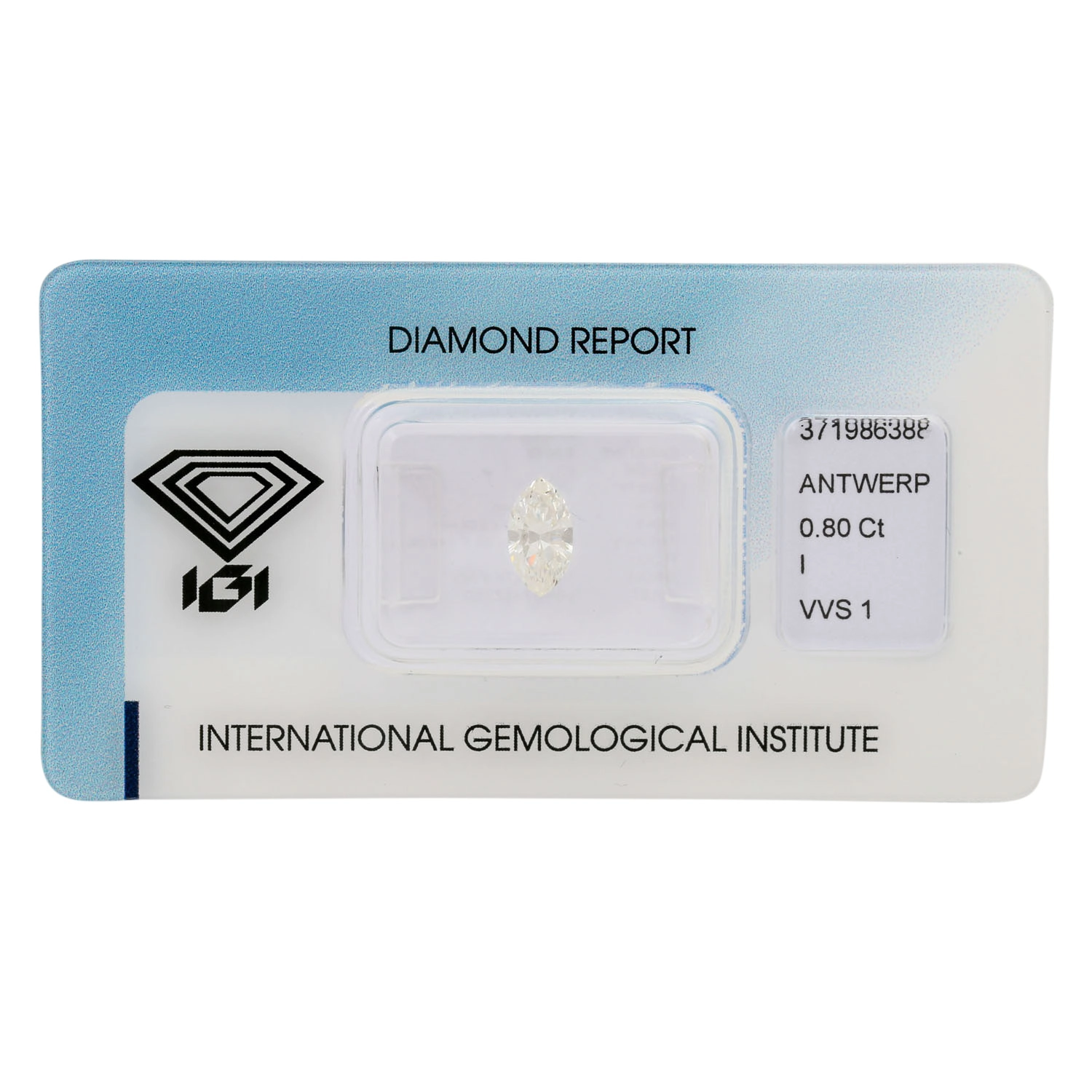 NAVETTE 0.80 ct LGW (I) / VVS1 eingeschweisst IGI m. Expertise