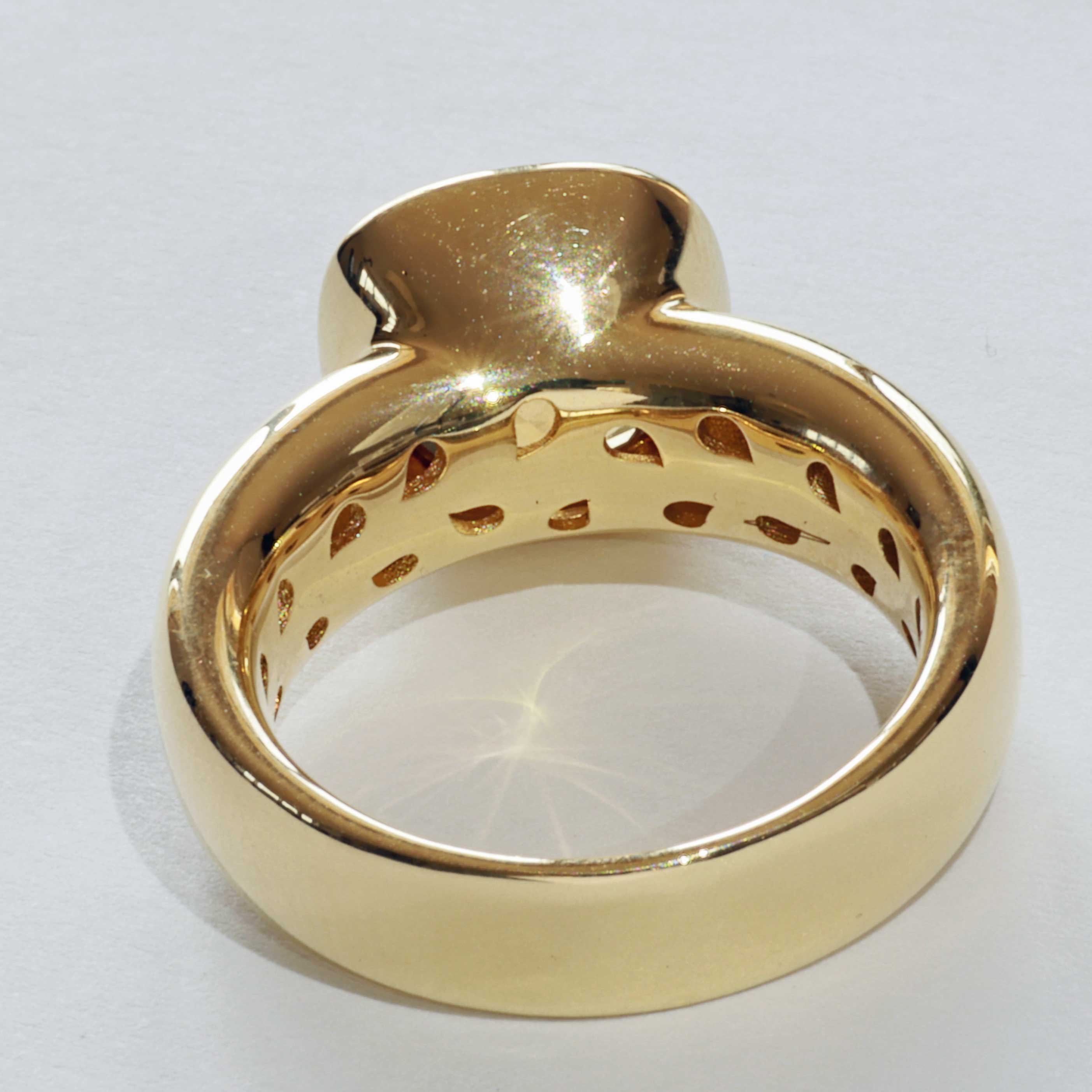 Citrin Ring 750 Yellow Gold Valenza..... bella Italia.... small Cardinal Ring... so trendy 