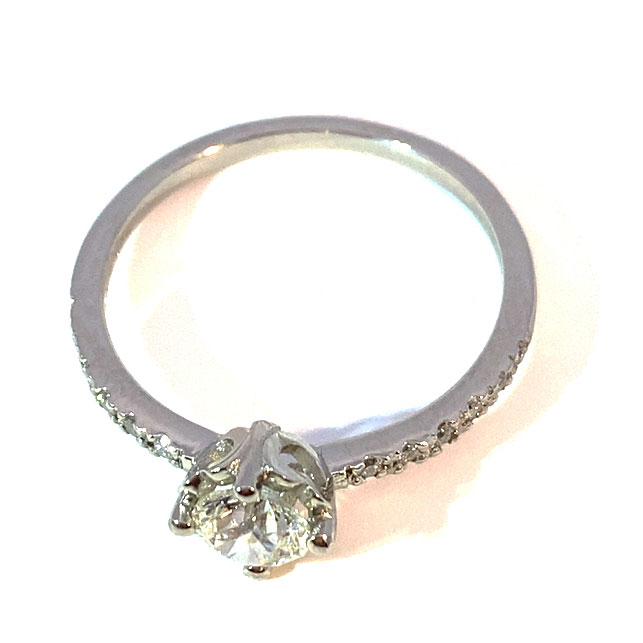 Brilliant Ring 0.59 ct G SI2 SEMI-CARAT by Silhouette Bentner HRD Certificate 950 Platinum