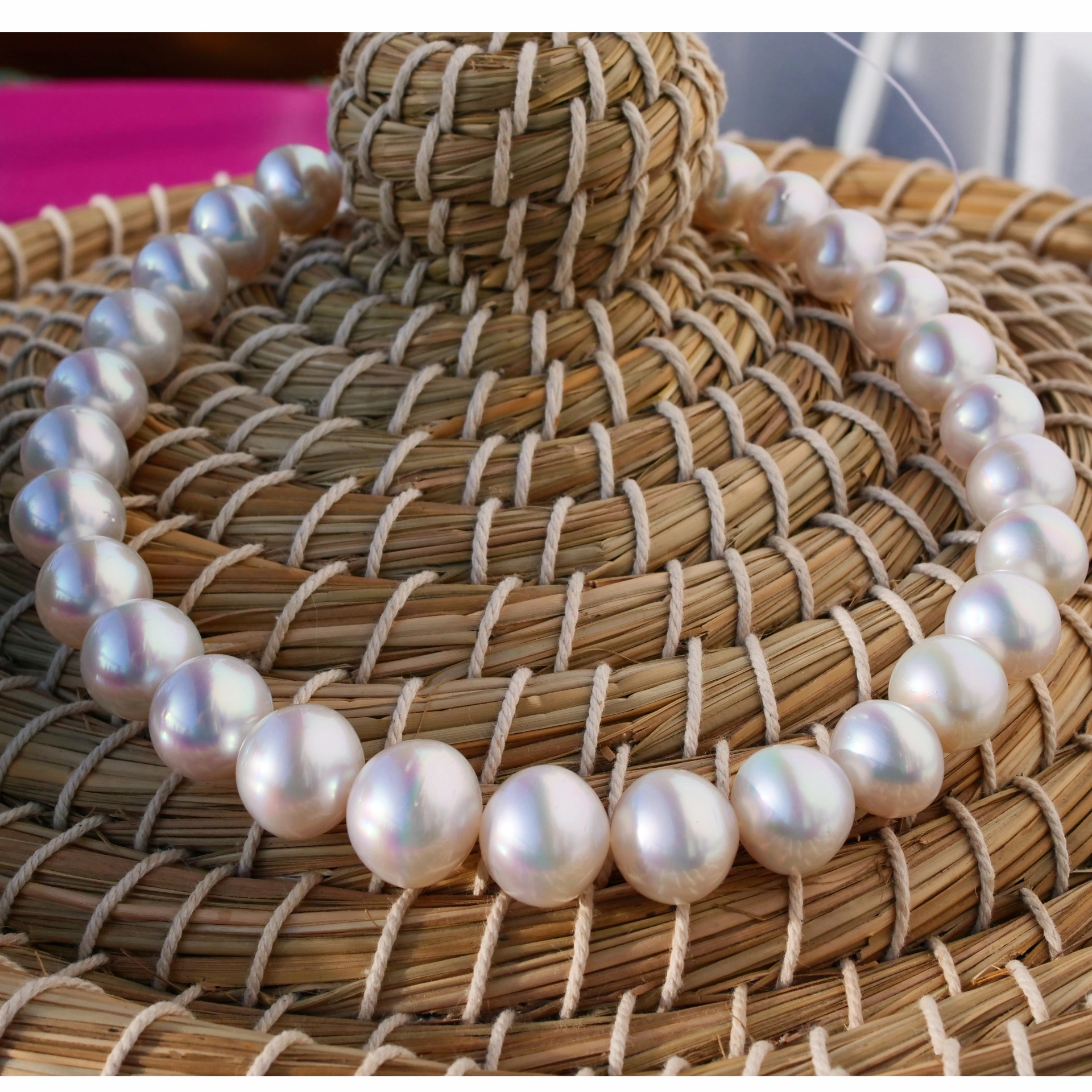 Südsee Zuchtperl Collier Weiss  17,4 x 13 mm AAA+ Traumlüster