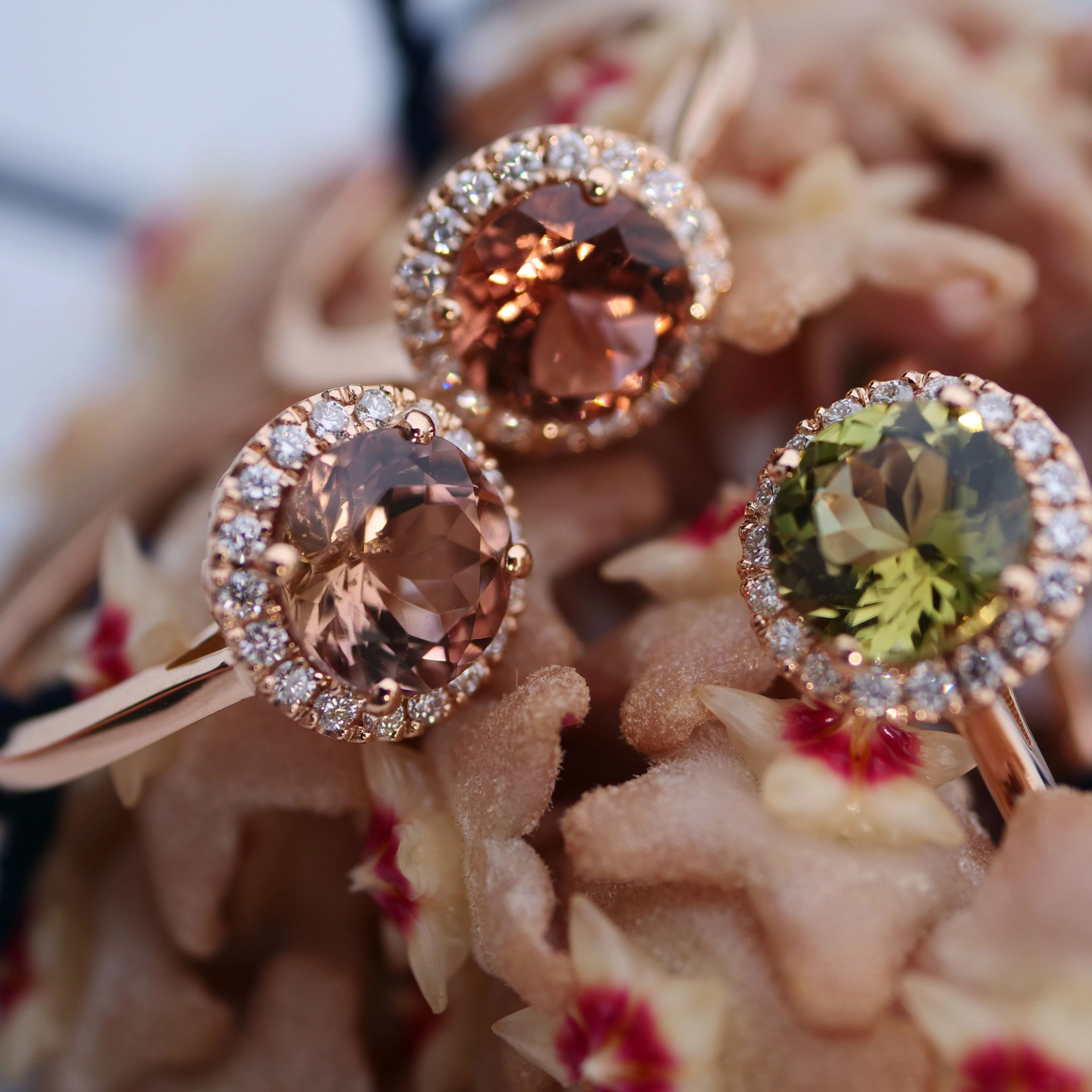 Turmalin Ring 18 kt Rosegold made in Valenza Springcolors