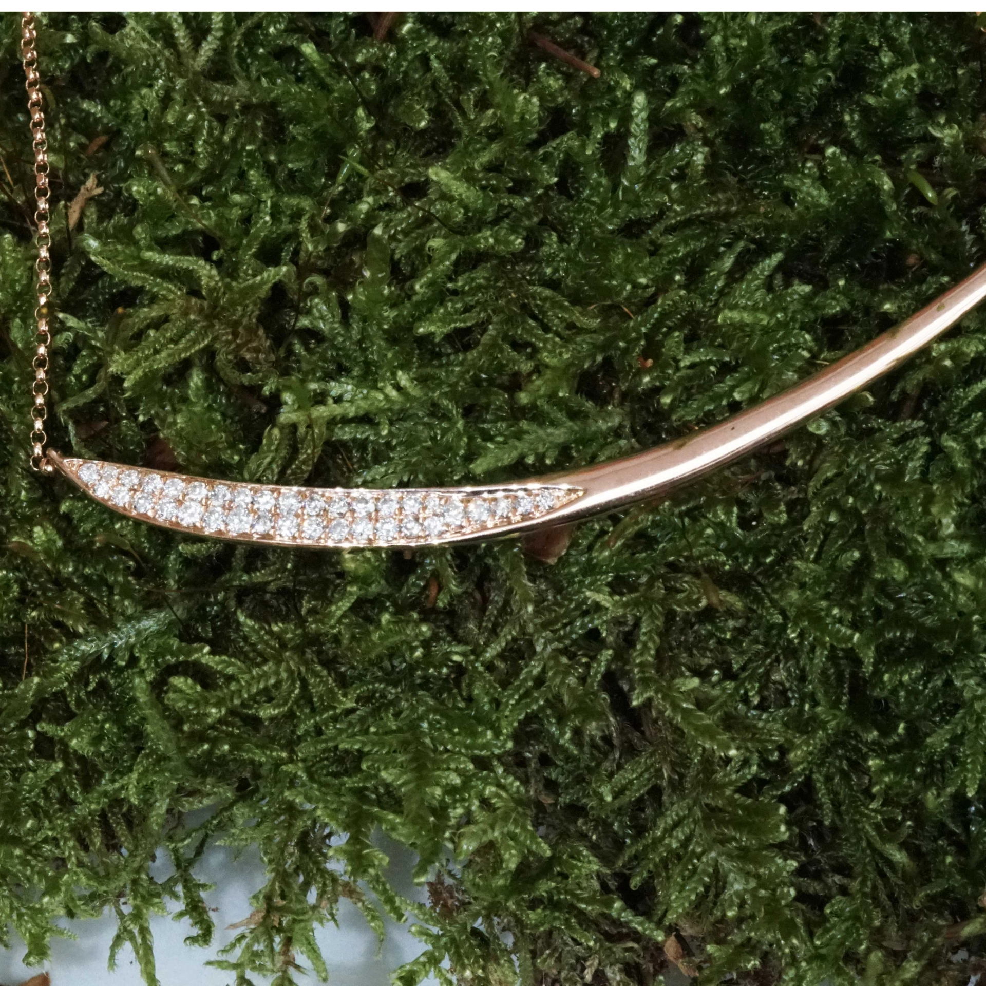 Brilliant Necklace 18 kt Rose Gold 0.35 ct....black Friday Price