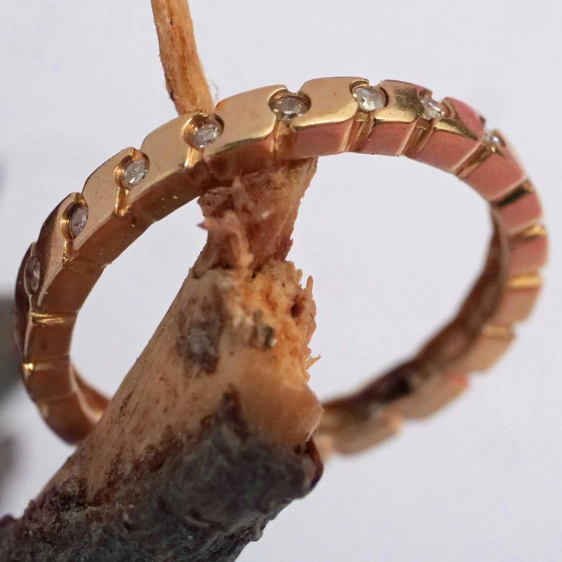 Men´s Eternity Diomond Ring 14 kt Yellow Gold 0.25 ct S-Shape Design