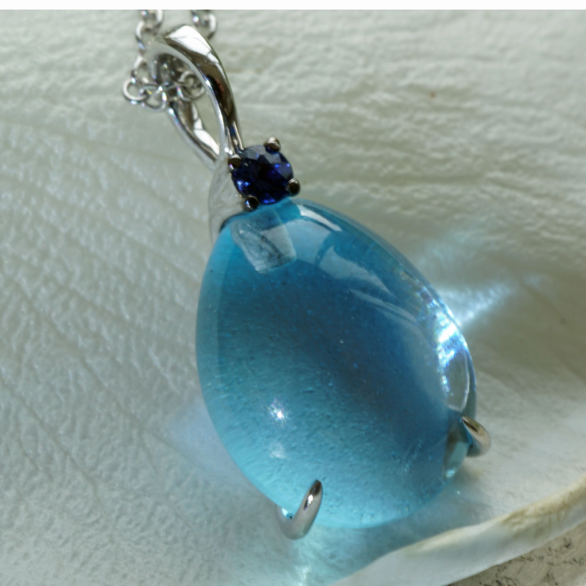 Waterdrop Pendant...soo sweet...with bluetopaz and saphire...made in Italy