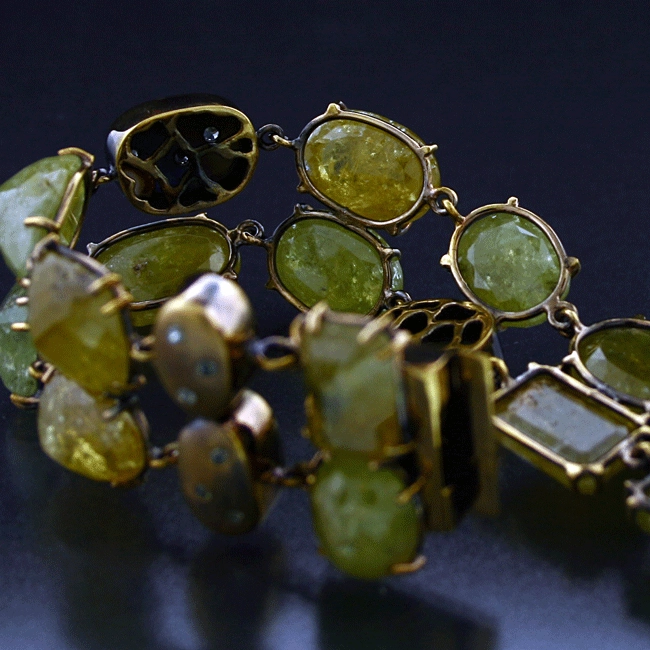 Designerarmband Demantoid üppige und verschwenderisch Silber rosevergoldet