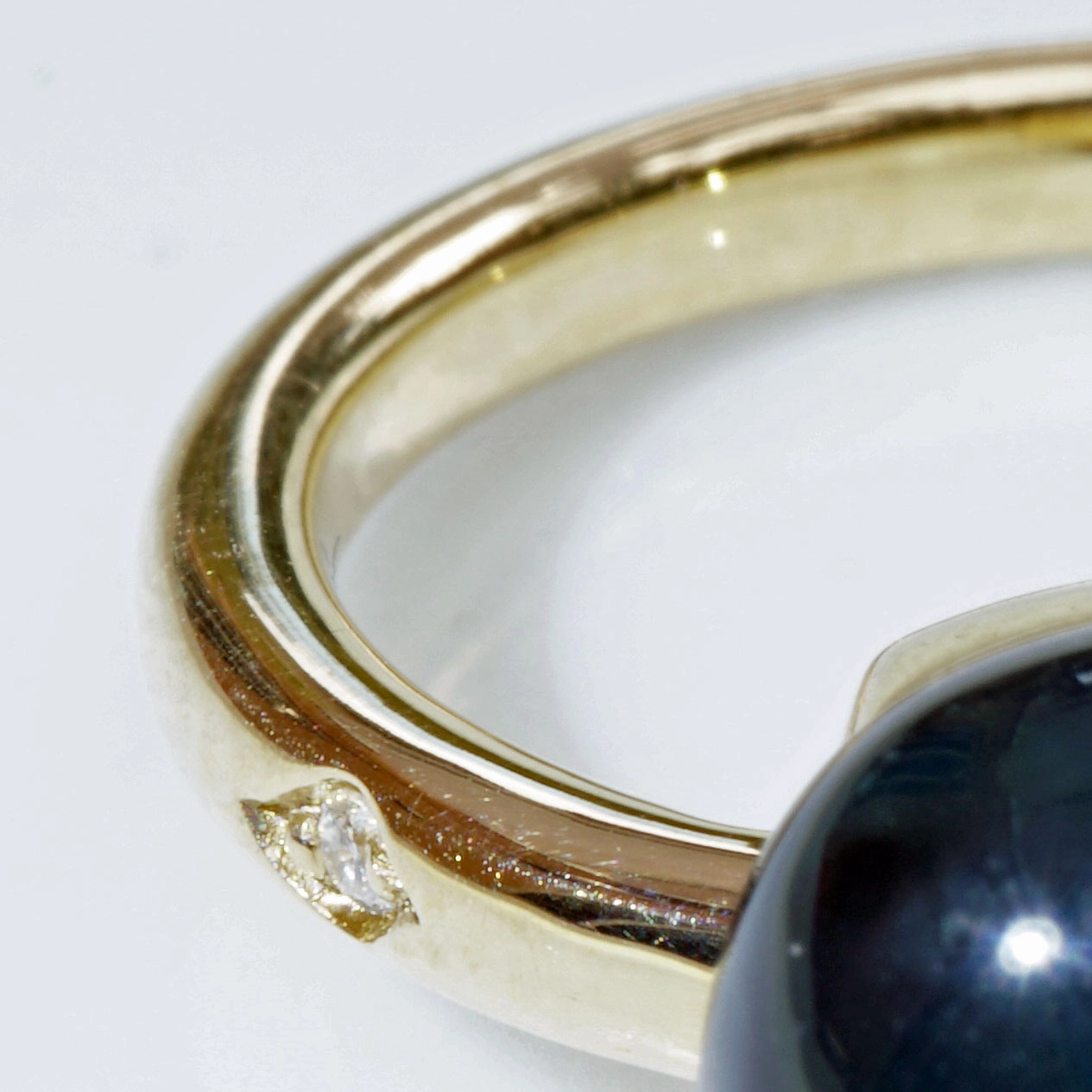 Bluetopaz Brilliant Ring 18 kt Yellow Gold...perfekt floating Effect