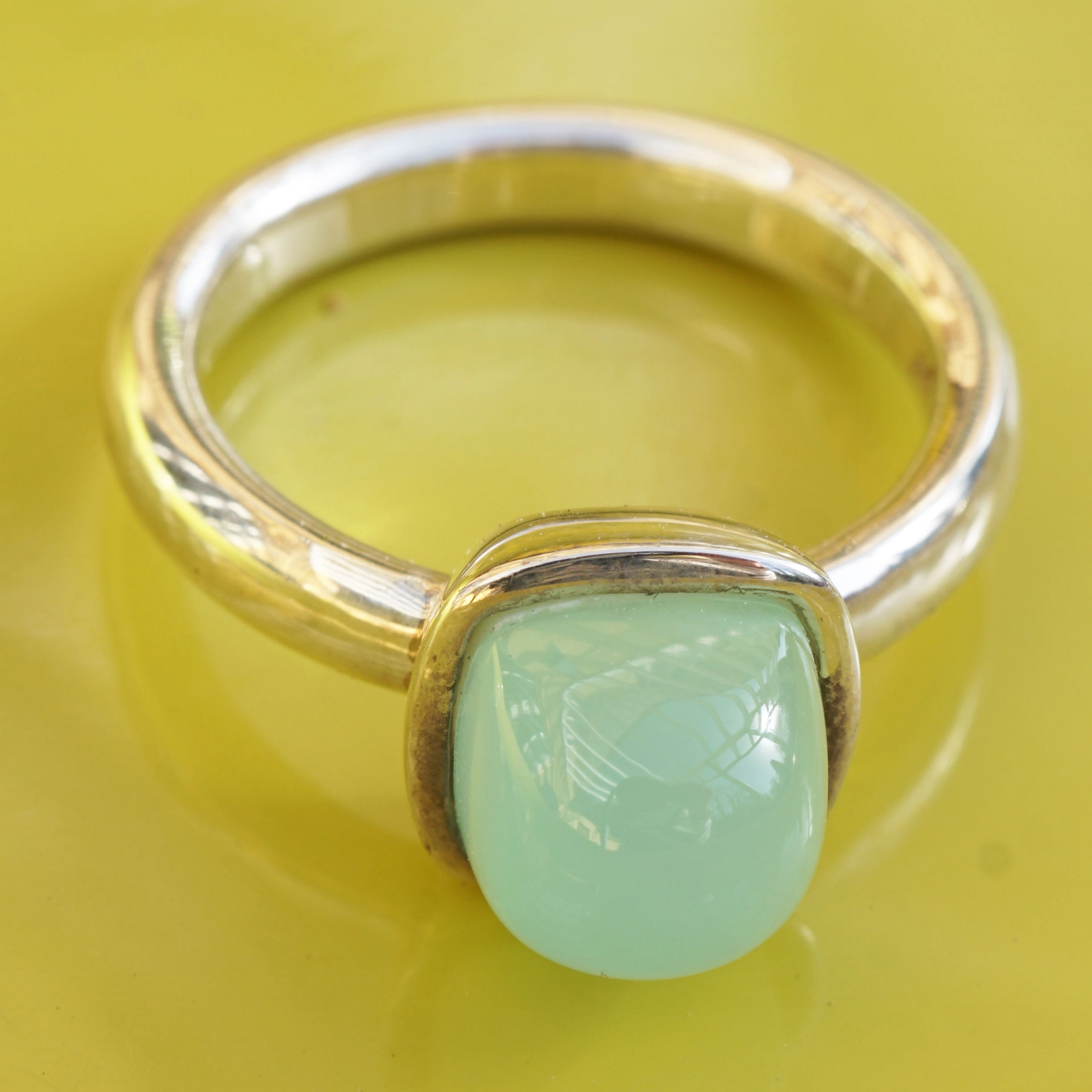 CHILANGO RING TUTENCHAMUN Prehnit 925er Silber neu mit orig. Etui massiv