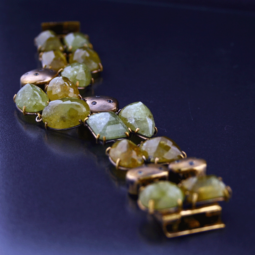 Designerarmband Demantoid üppige und verschwenderisch Silber rosevergoldet