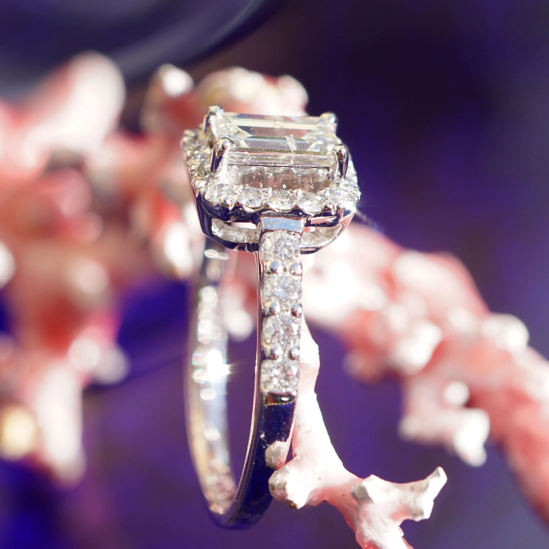 Baguette Brillant Ring 0.60 ct 0.45 ct W-CR / VS-P1 900er Platin Klassiker