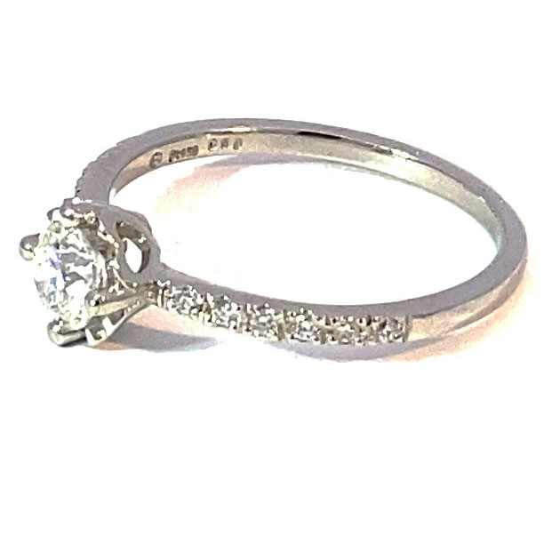 Brilliant Ring 0.59 ct G SI2 SEMI-CARAT by Silhouette Bentner HRD Certificate 950 Platinum