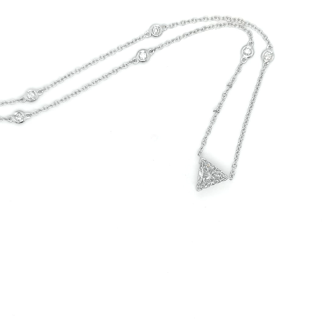 Diamond Necklace 750 White Gold 1 ct designed in Valenza timelessly...modern grandiose