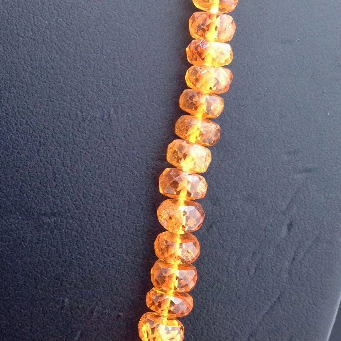 Mandaringranat-Collier,585er-Gold,14 kt Gelbgold
