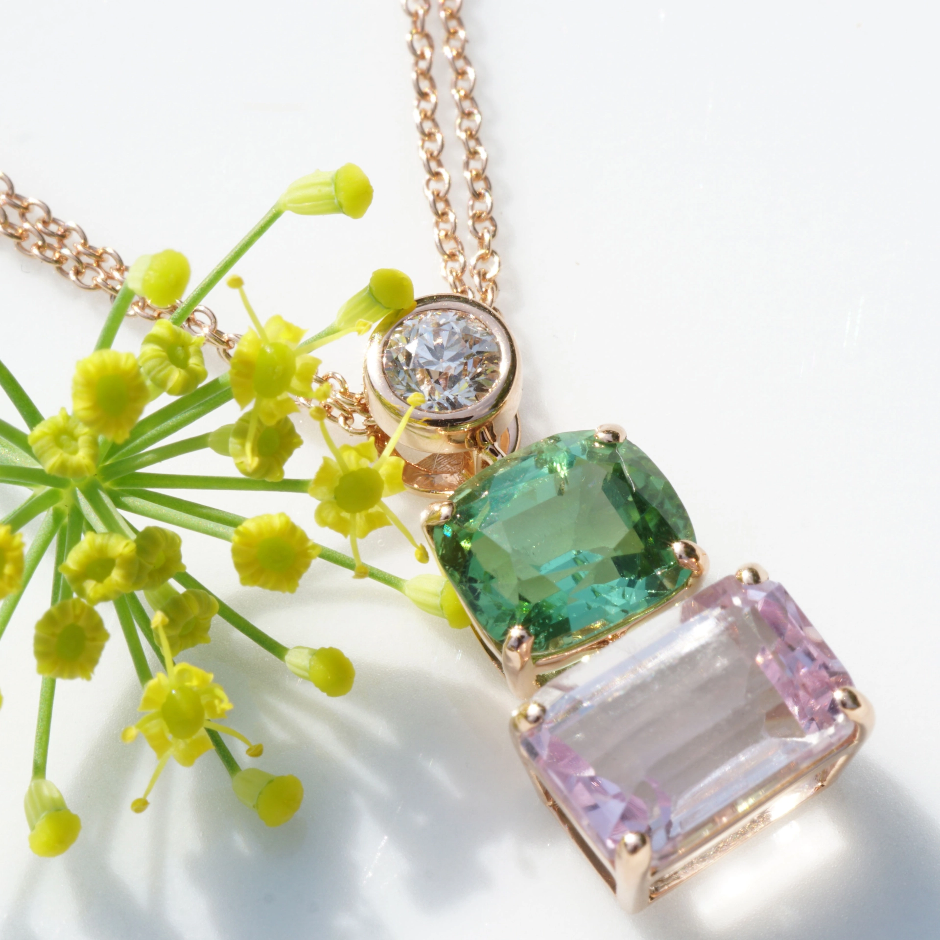 Flower Colors for you Soul..bluish green Turmalin from Afghanistan and....Morganite