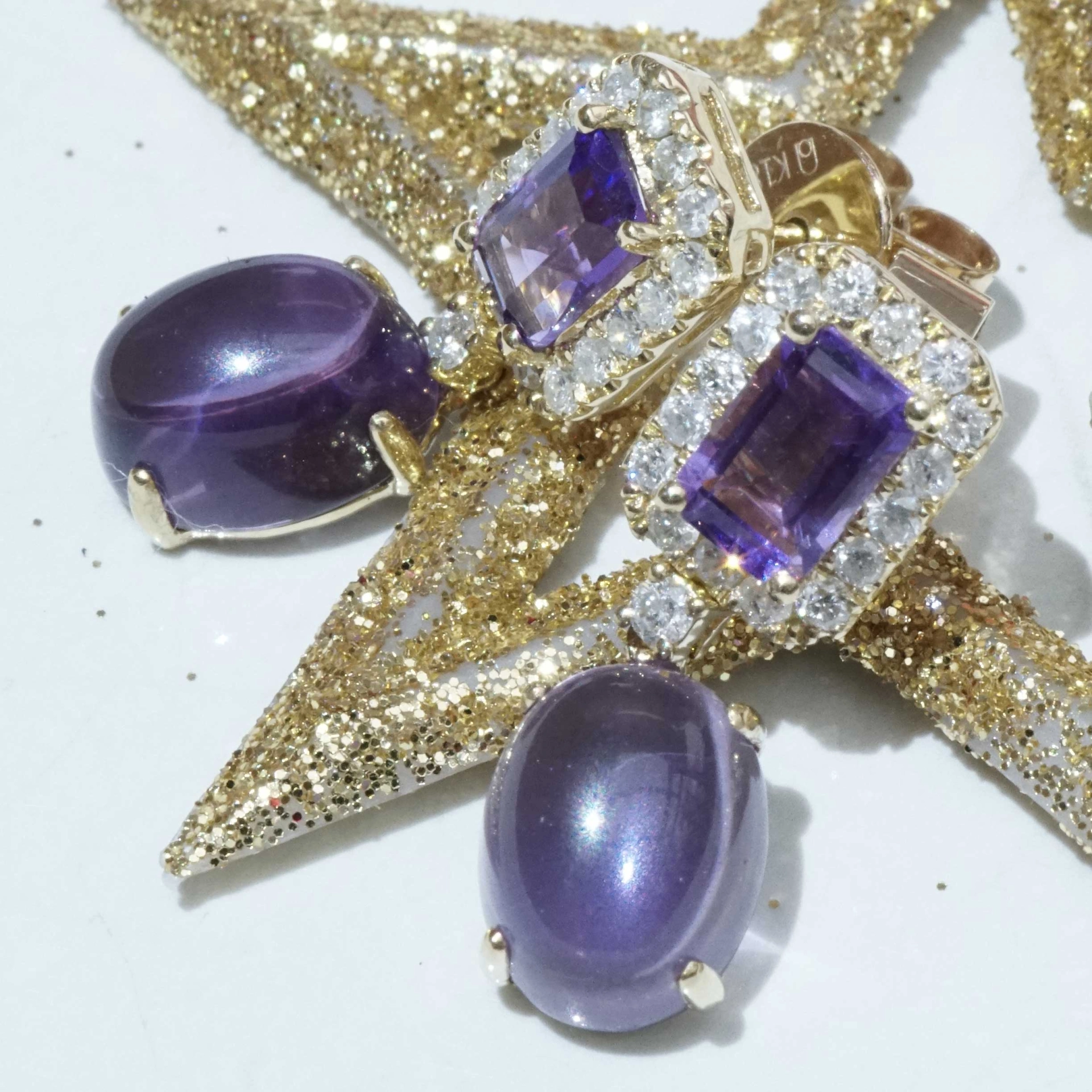 Amethyst Brilliant Earrings 4.60 ct 0.40 ct ....Color Purple to fall in Love