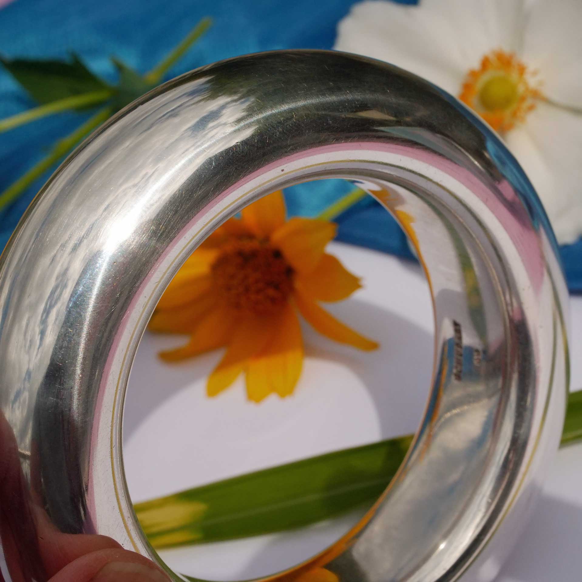 Original Schubart Bangle Düsseldorf 925 Silver 165 Grams polished Value approx. 2000.-Euro