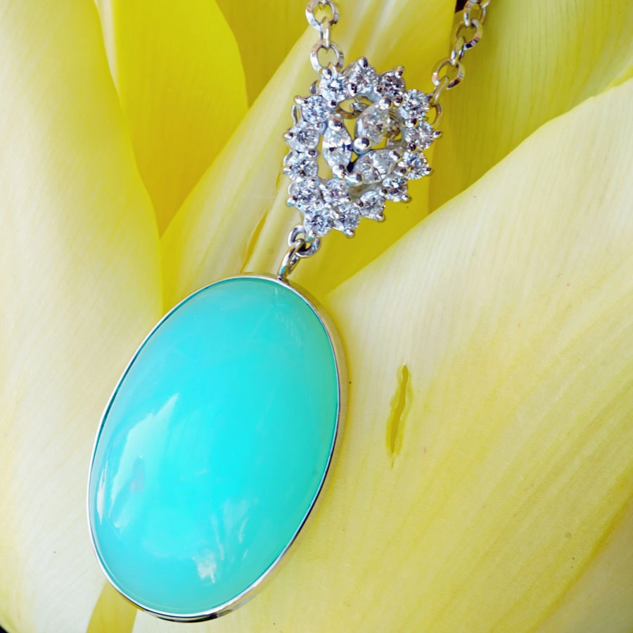 Seablue Achate Brilliant Necklace 18kt Whitegold