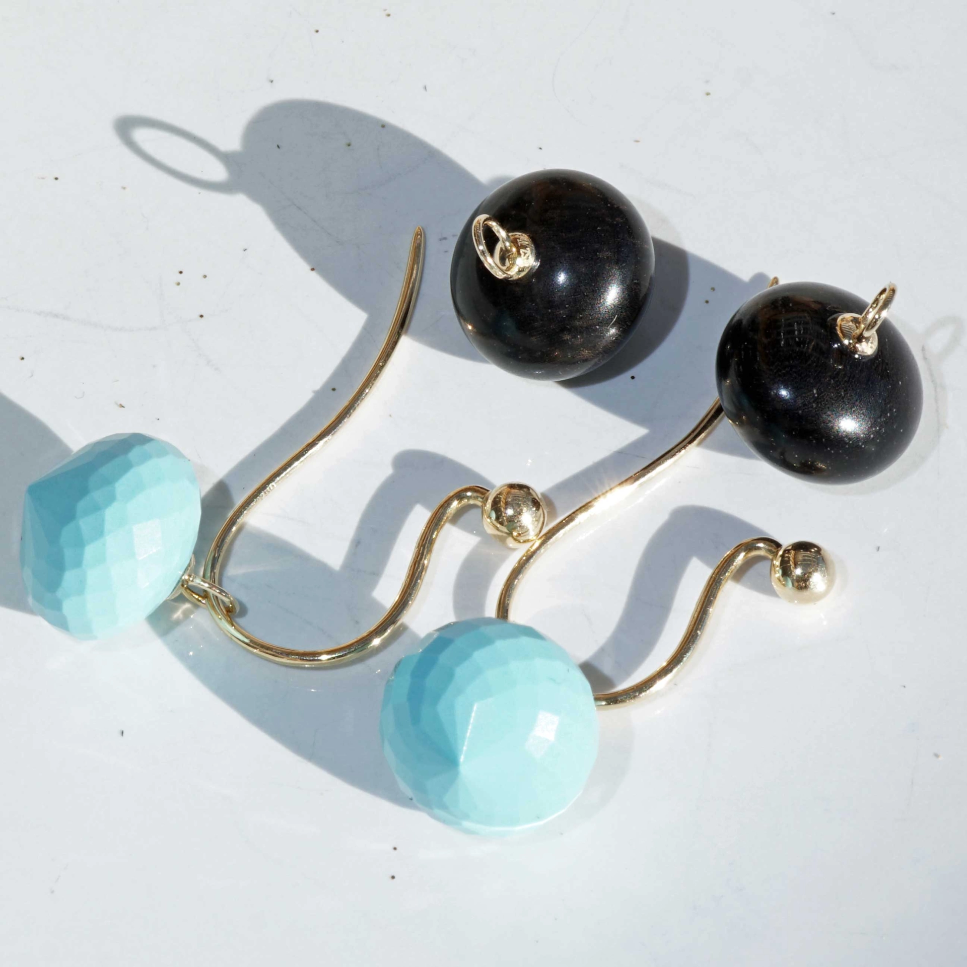 Earrings with detachable pendant ....a Beginnung of Earring Mania Wood and Turquoise