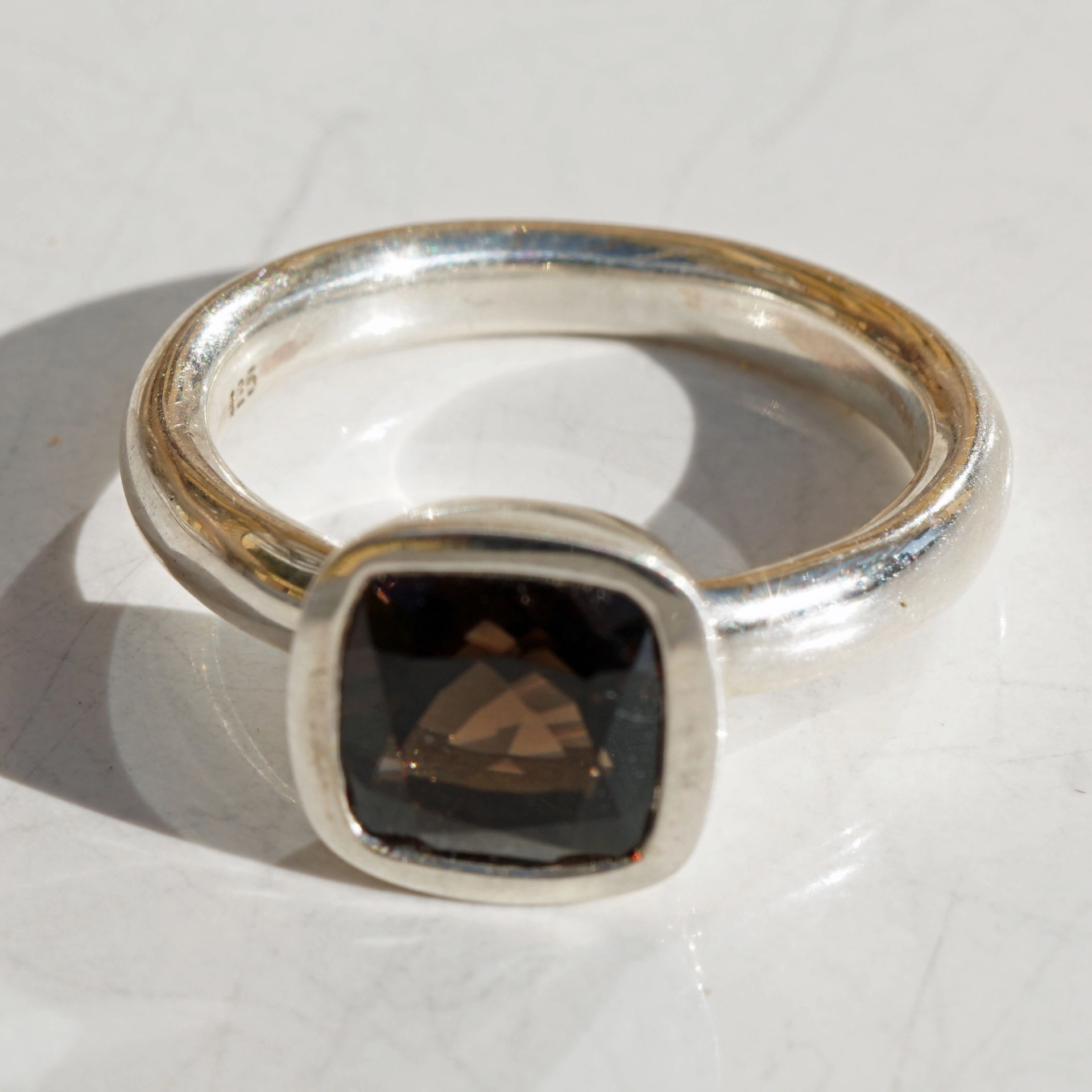 Chilango Ring Tutankhamun Smoky Quartz, 925 Silver