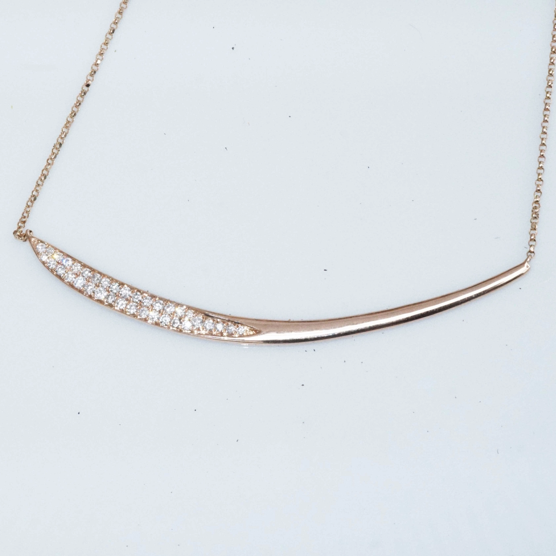 Brilliant Necklace 18 kt Rose Gold 0.35 ct....black Friday Price