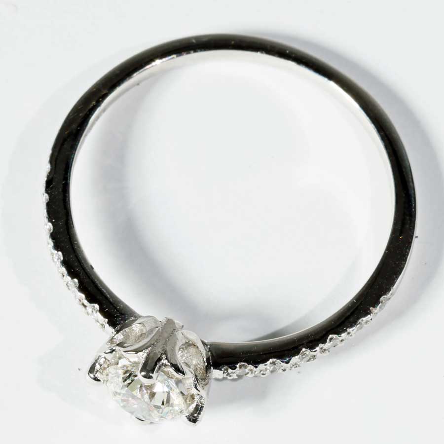 Brilliant Ring 0.59 ct G SI2 SEMI-CARAT by Silhouette Bentner HRD Certificate 950 Platinum