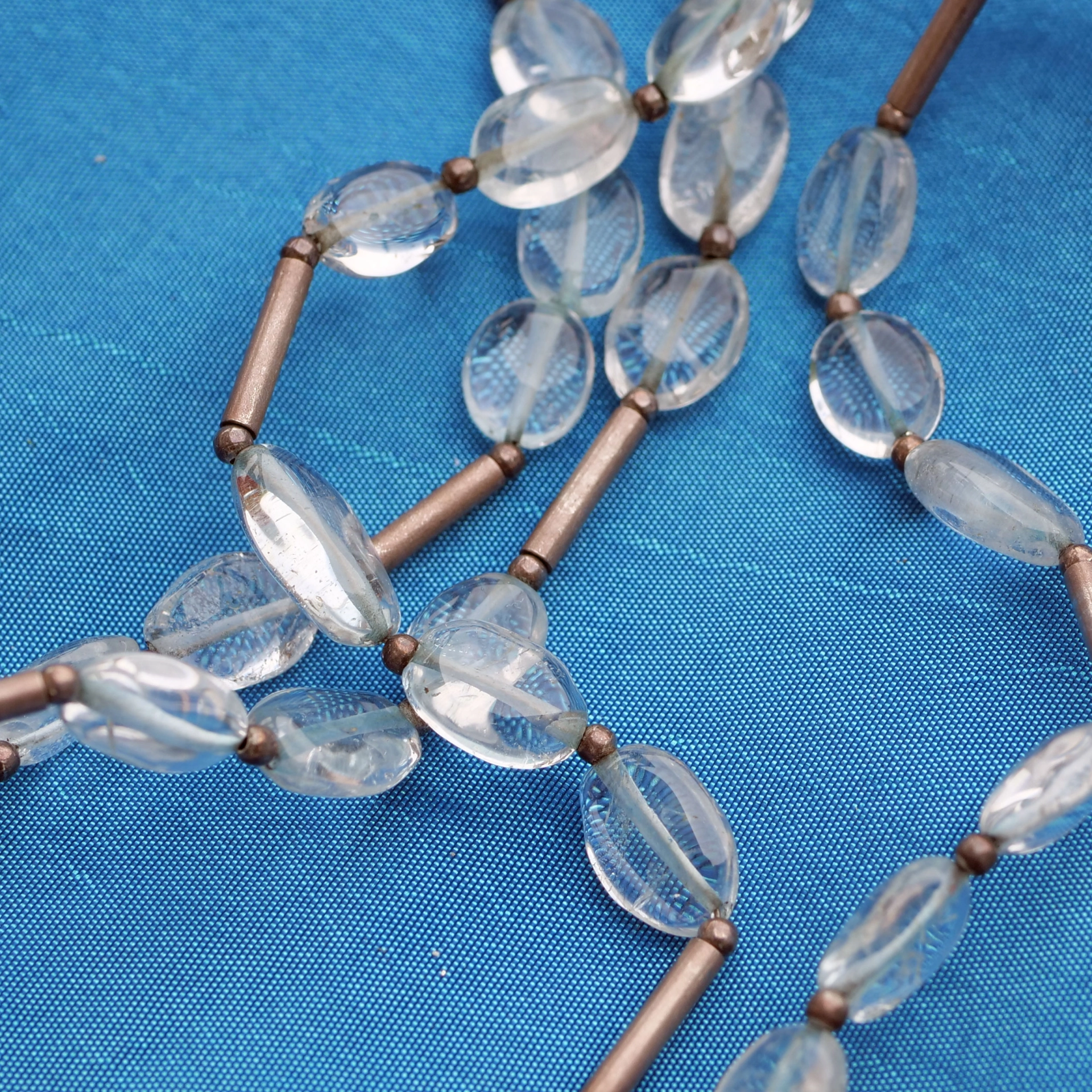 Waterblue Aquamarin Necklace with 925 silver Elements individual composed