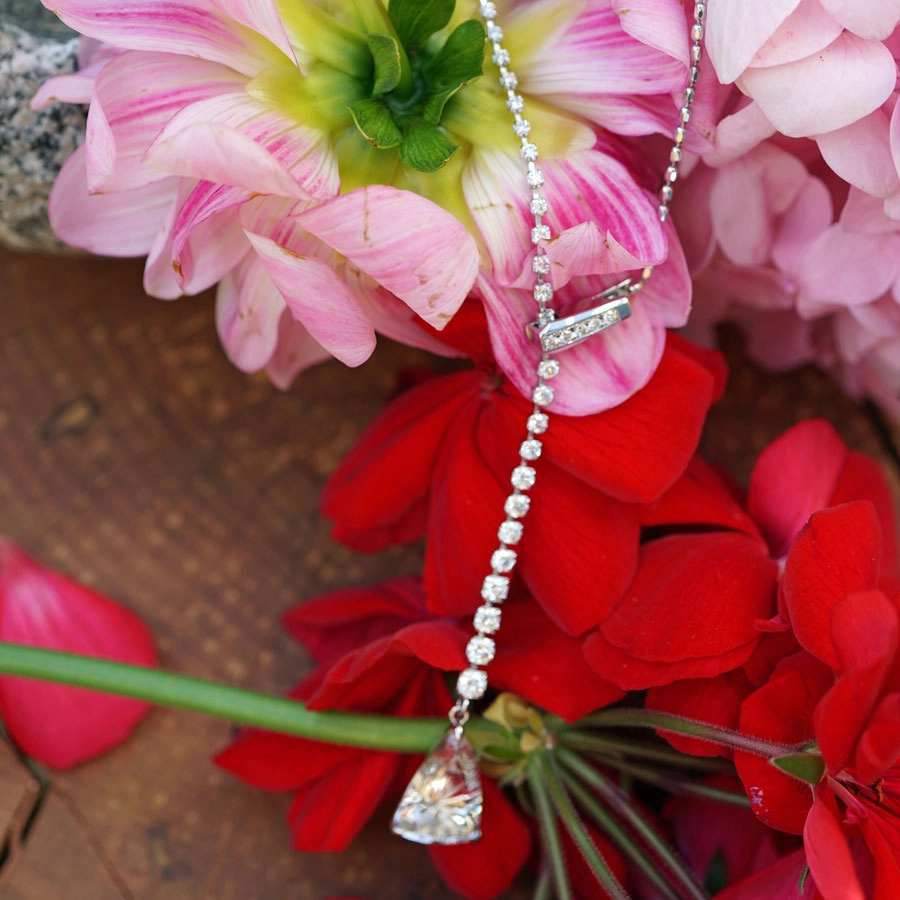 Topas Brillant Collier 900er Platin