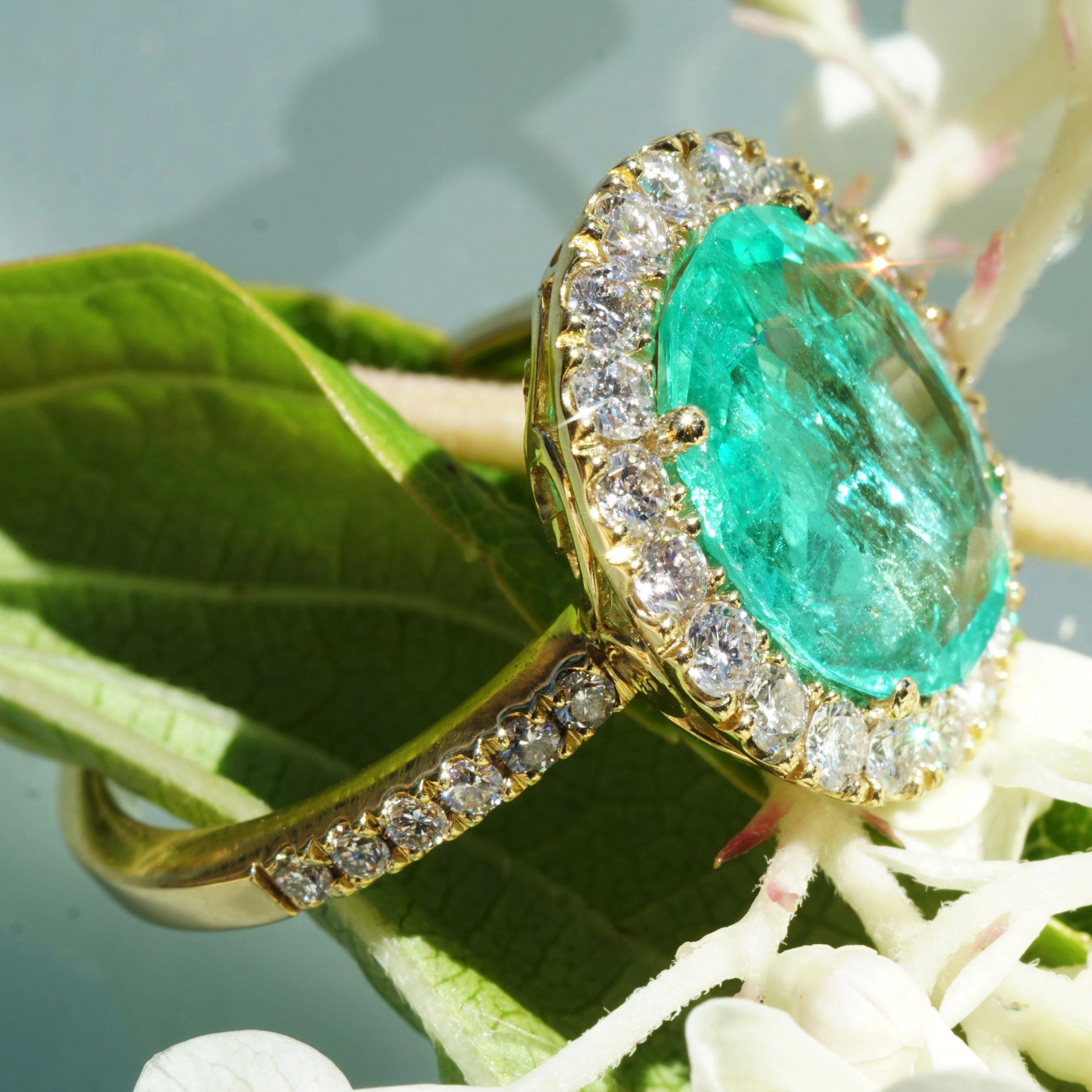 Emerald Diamond Ring....from old setting to a new one....3.16ct/0.80ct...made in Italy