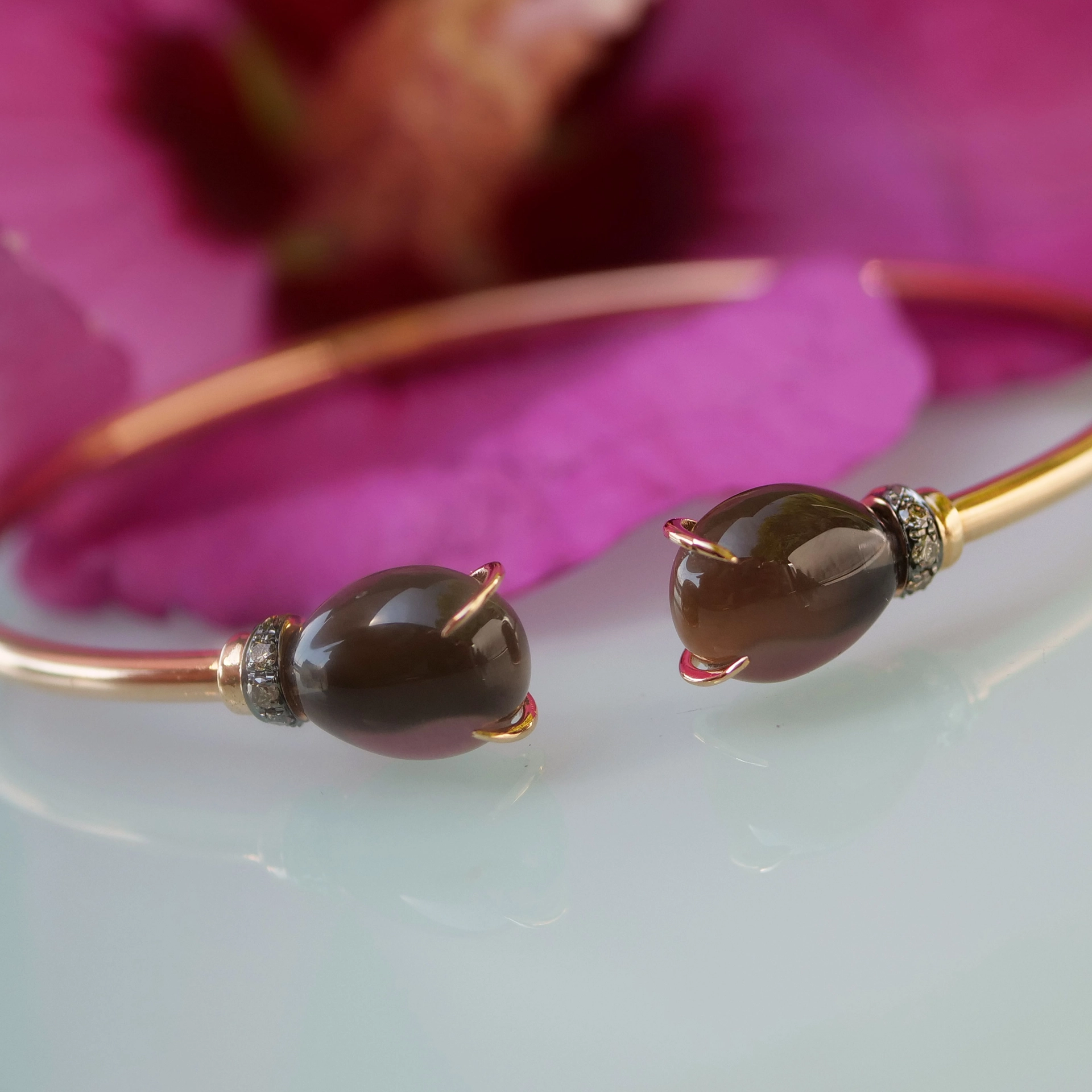 Smokequartz Brillant Armreif 18 kt Rosegold 8 ct ...very nice and elegant!