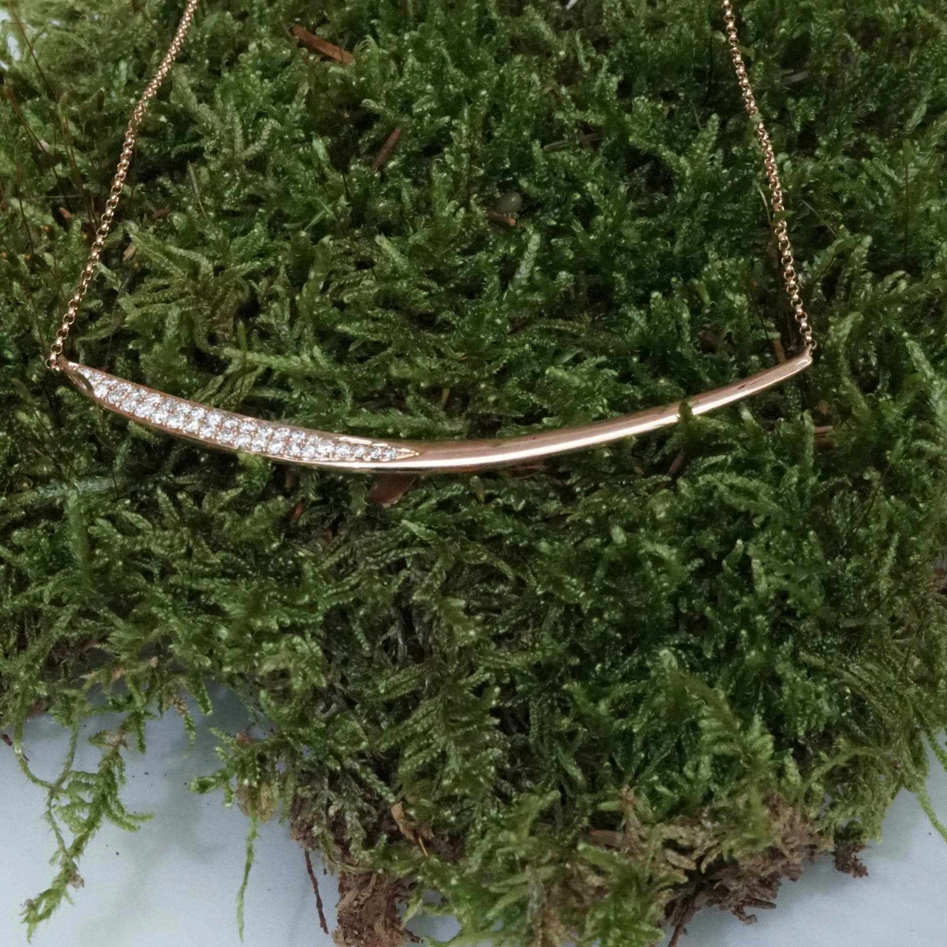 Brilliant Necklace 18 kt Rose Gold 0.35 ct....black Friday Price
