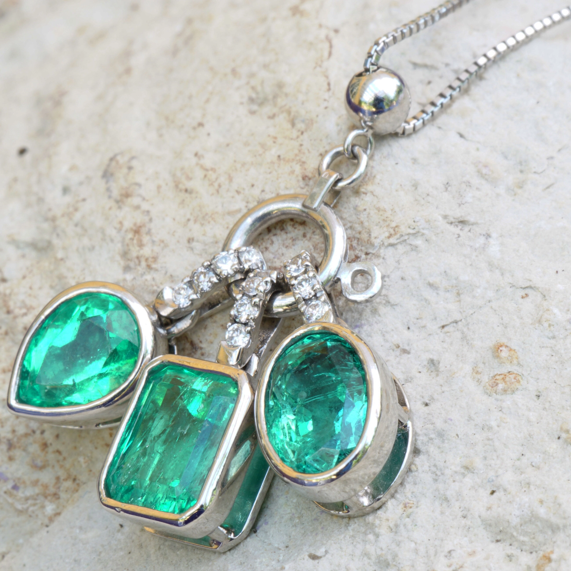 Emerald Pendant Platinium  1.07 ct ..real Colombians are fun