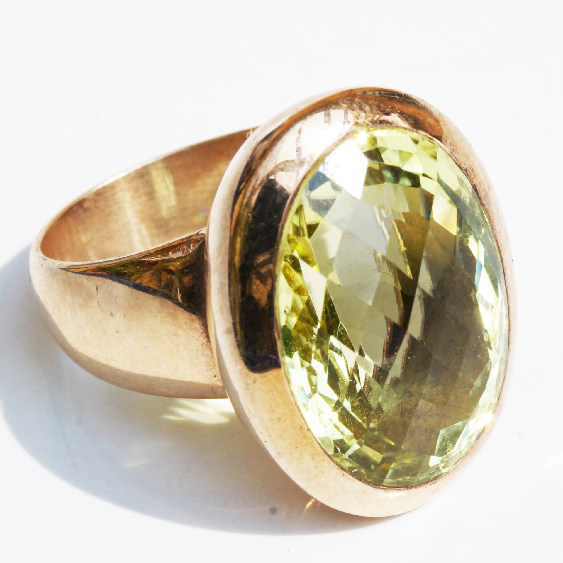 Lemoncitrin Ring 18 ct Silver Rosegold Plated....Wow Jewelry