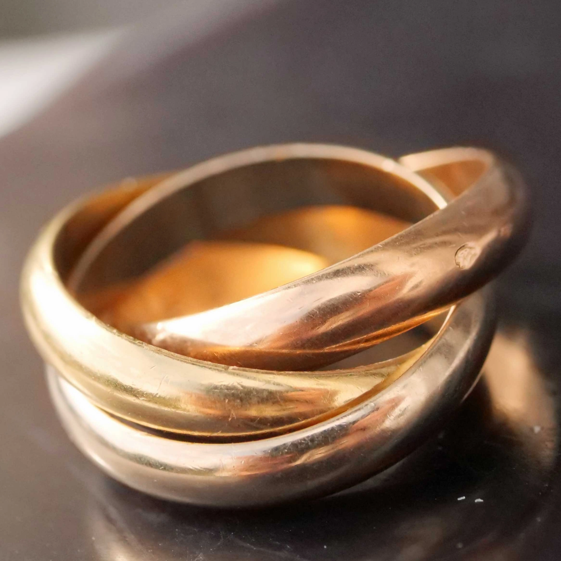 Original Cartier Ring Trinity in 750 White Gold Yellow Gold Rose Gold
