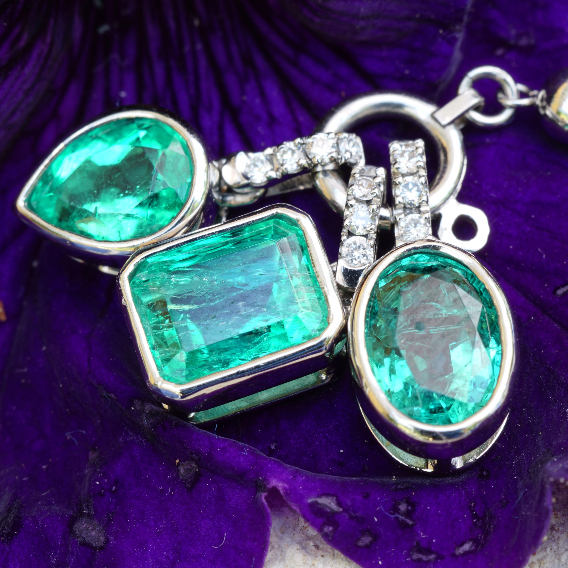 Emerald Pendant Platinium  1.07 ct ..real Colombians are fun