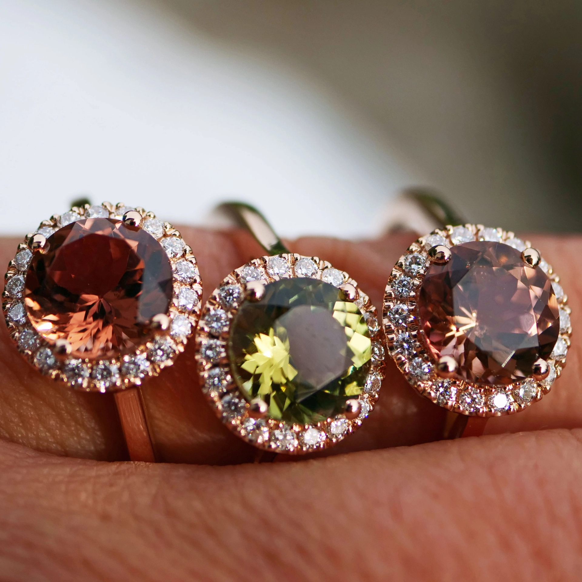 Turmalin Ring 18 kt Rosegold made in Valenza Springcolors