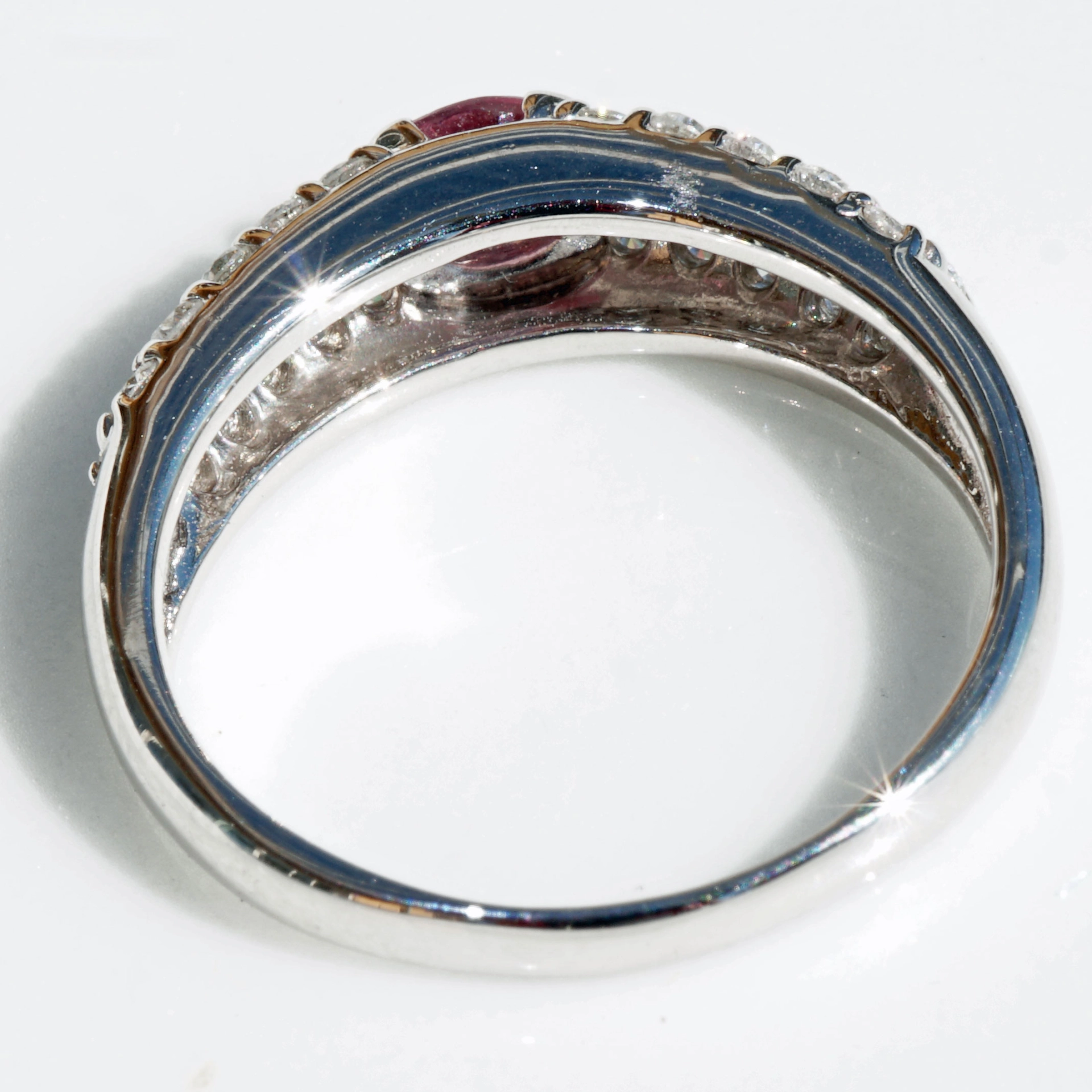 Pink Saphire Brilliant Ring 900 Platinum 0.51 0.50 ct Hot Pink