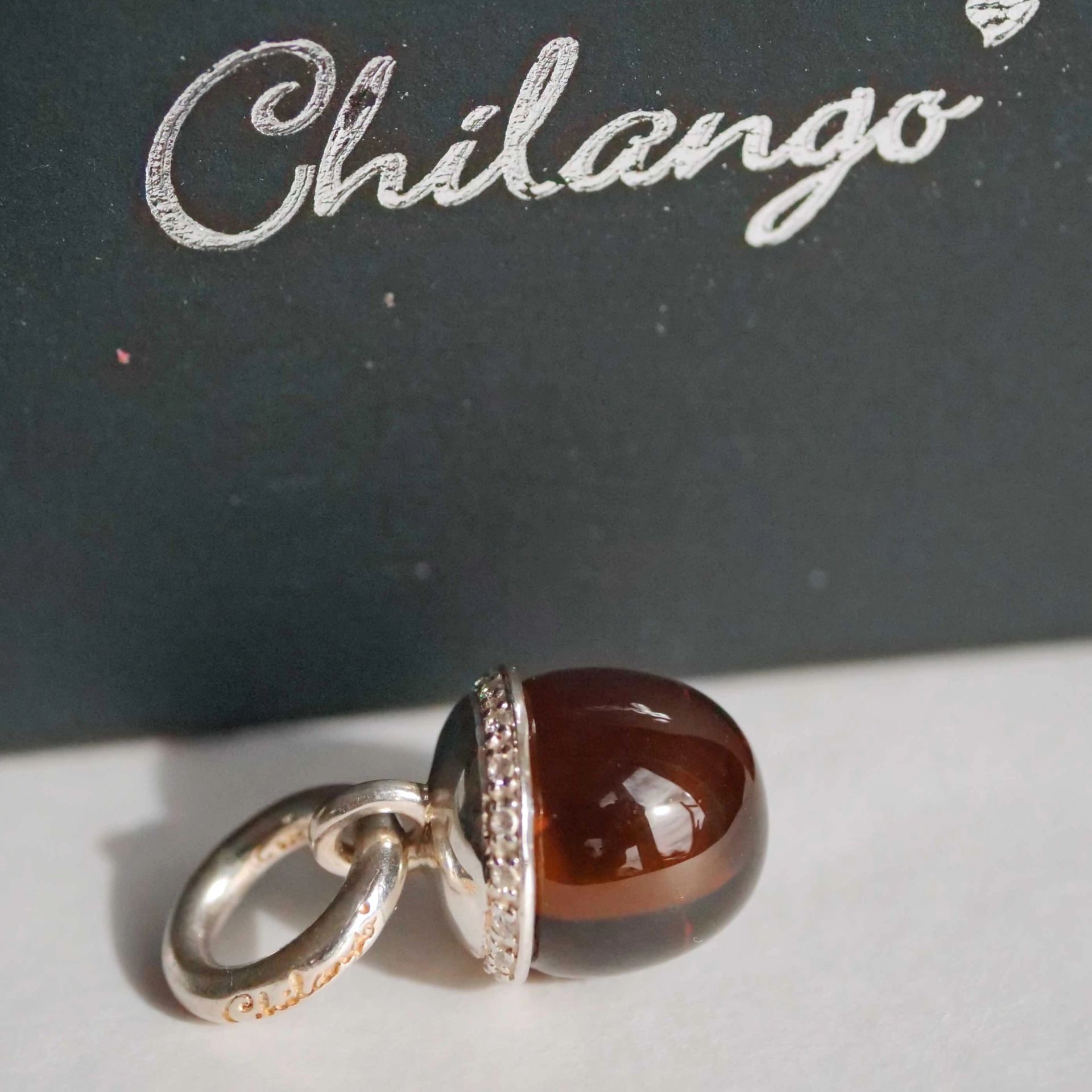 Smoky Quartz Pendant Drop Shrine with white Zircons from the Lifestyle Jewelry Manufacturer Chilango