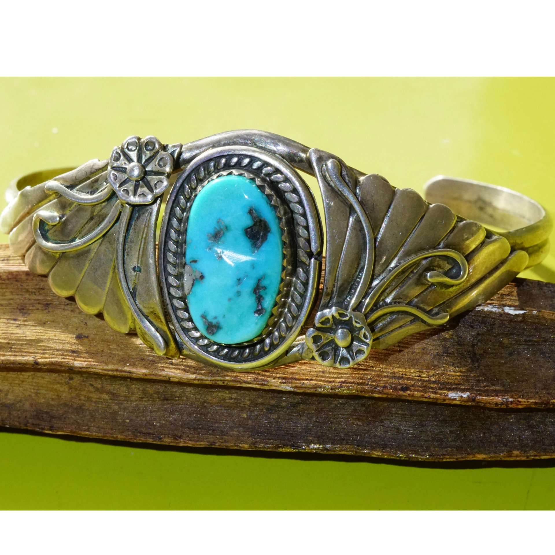 Bracelet Art Nouveau Style 925 Sterlingsilver Turquoise.......signed by Goldsmith