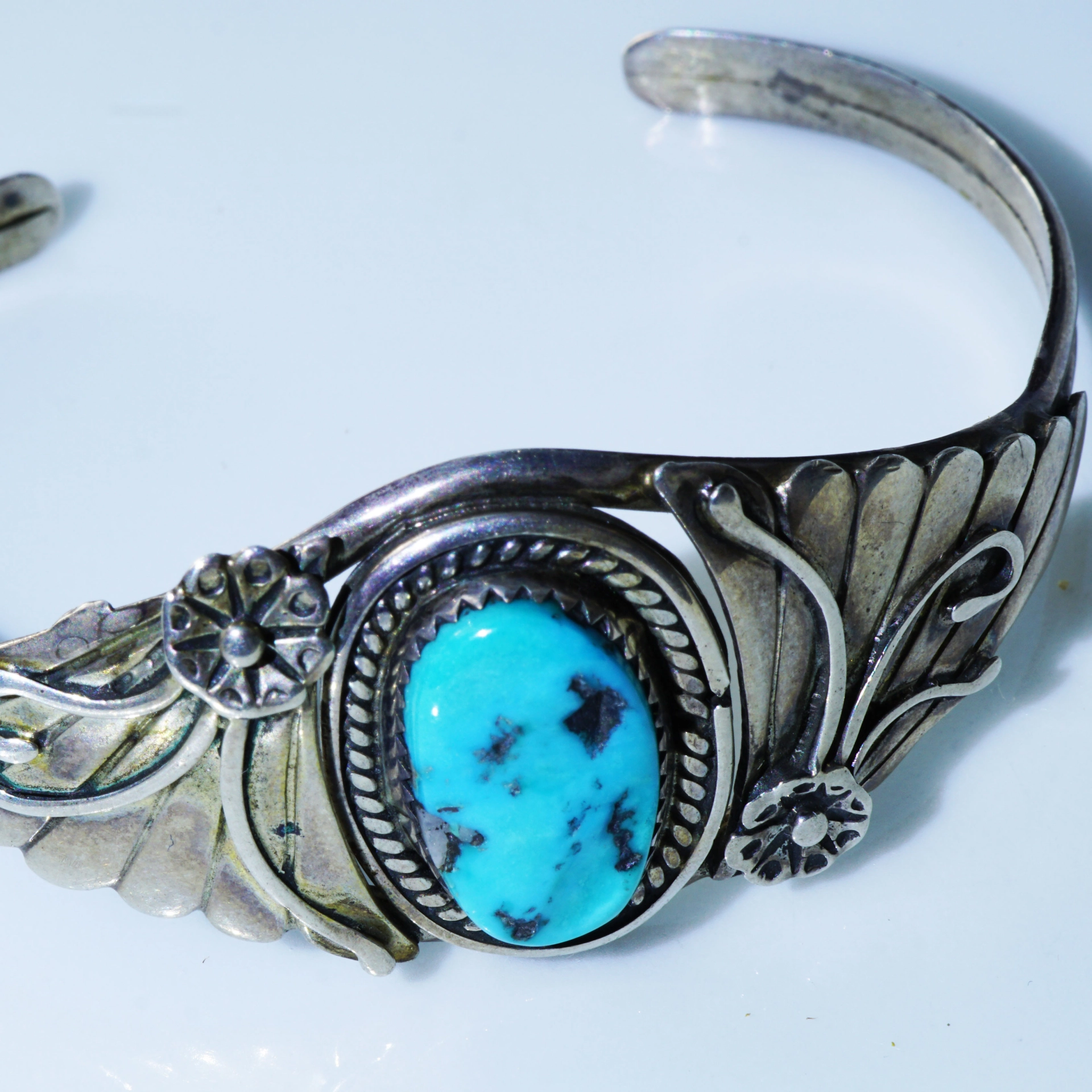Bracelet Art Nouveau Style 925 Sterlingsilver Turquoise.......signed by Goldsmith