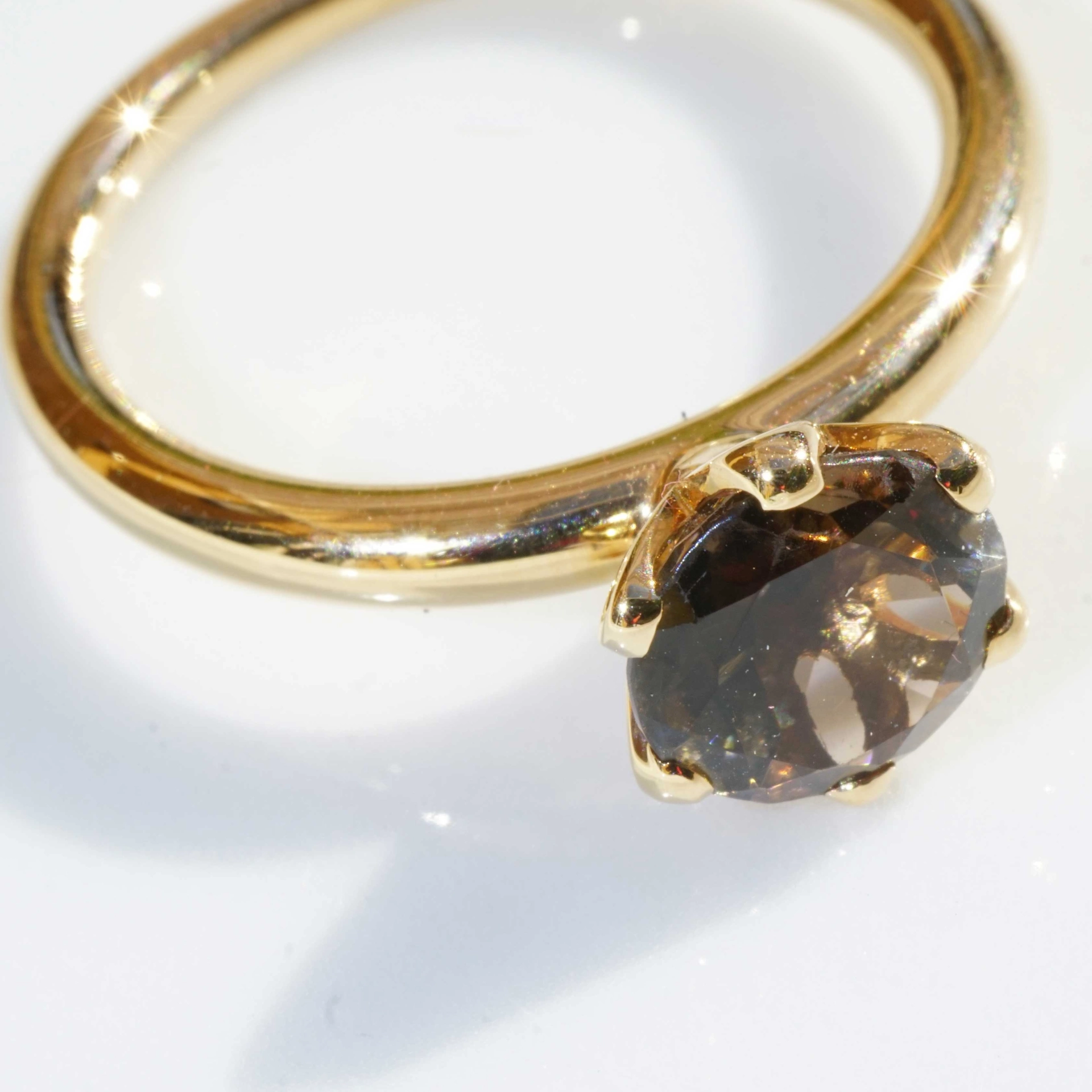 Bestseller Combination Ring made in Valenza...18 kt Rose Gold with Smokey Quartz