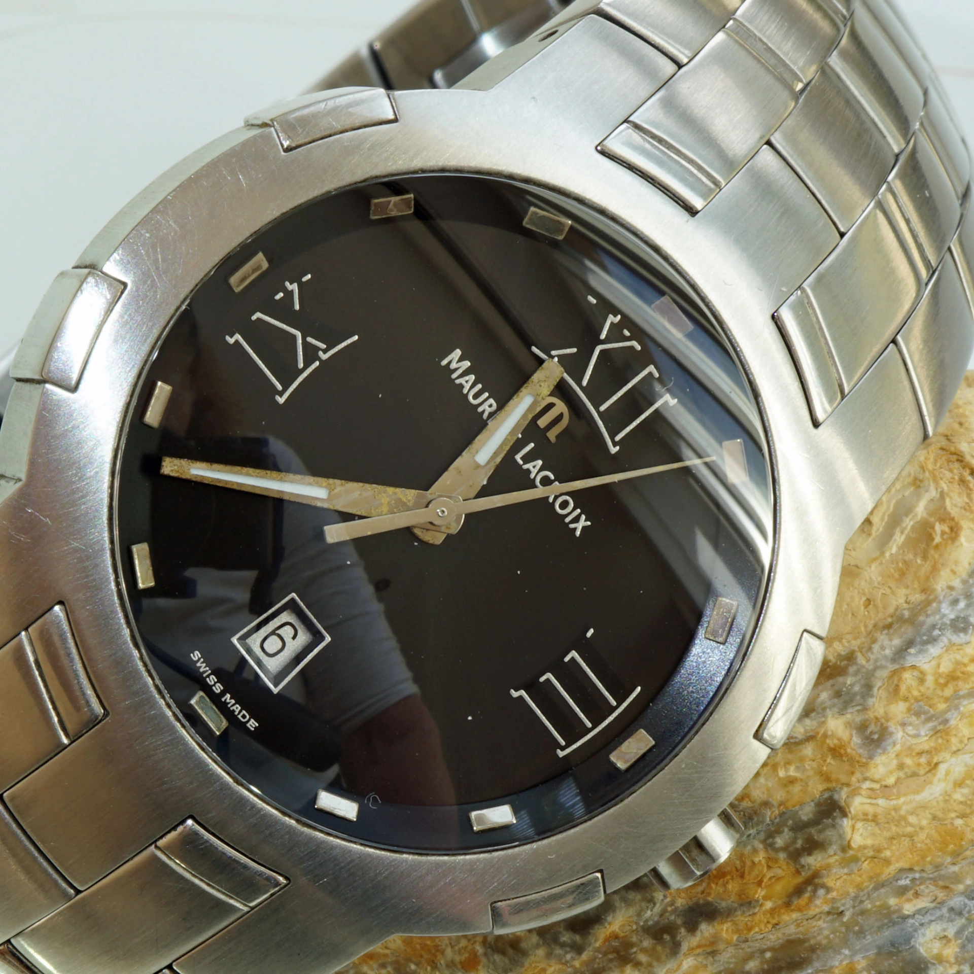 Maurice Lacroix Milstone Ref. MS 1017 great Swiss wristwatch steel for man