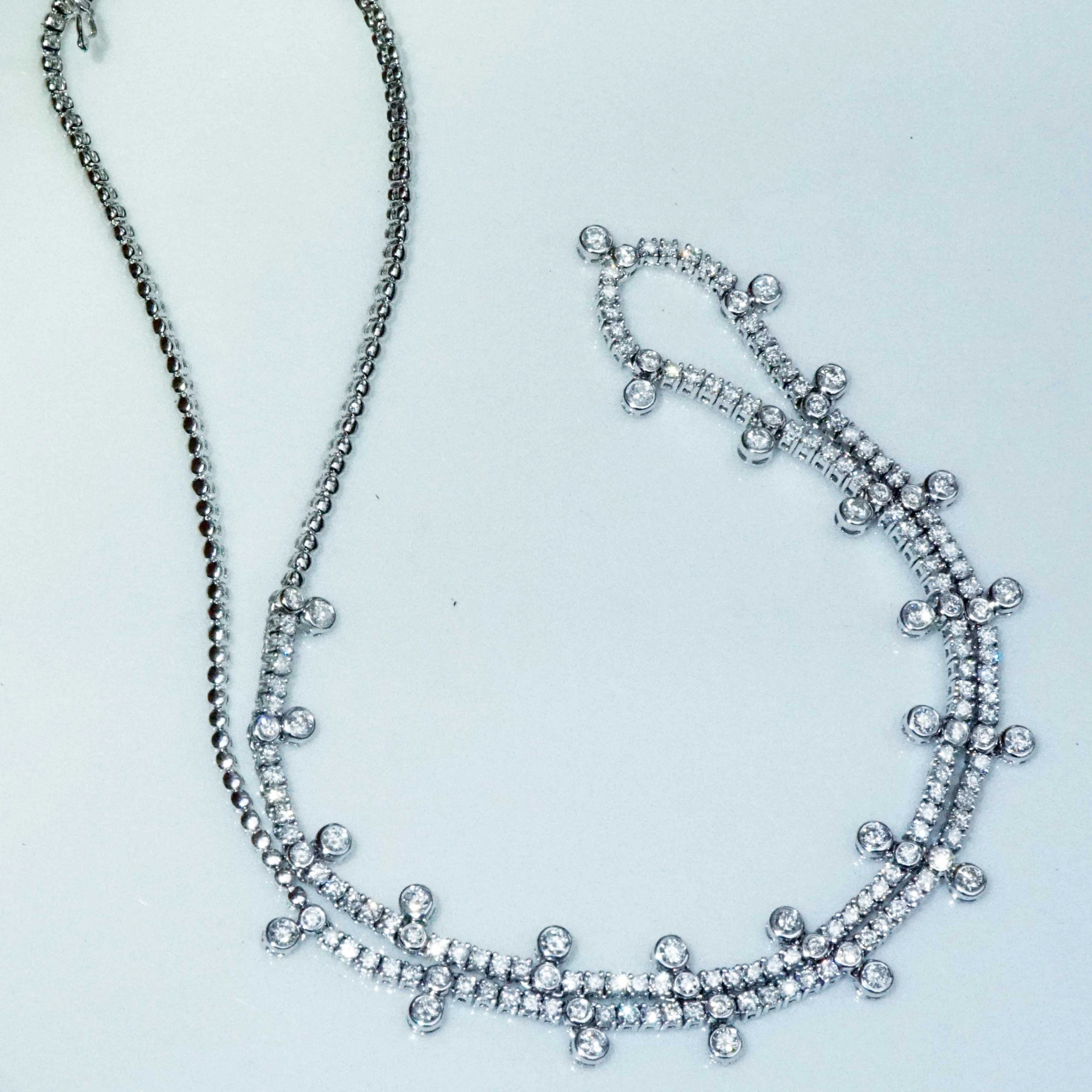 Brilliant Necklace 3.45 ct made with 170 Diamonds 18 kt White Gold...Princess Jewellery