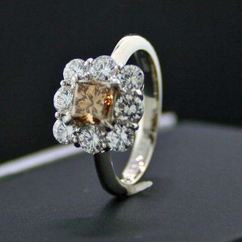 Brillant-Ring, 900/-Platin