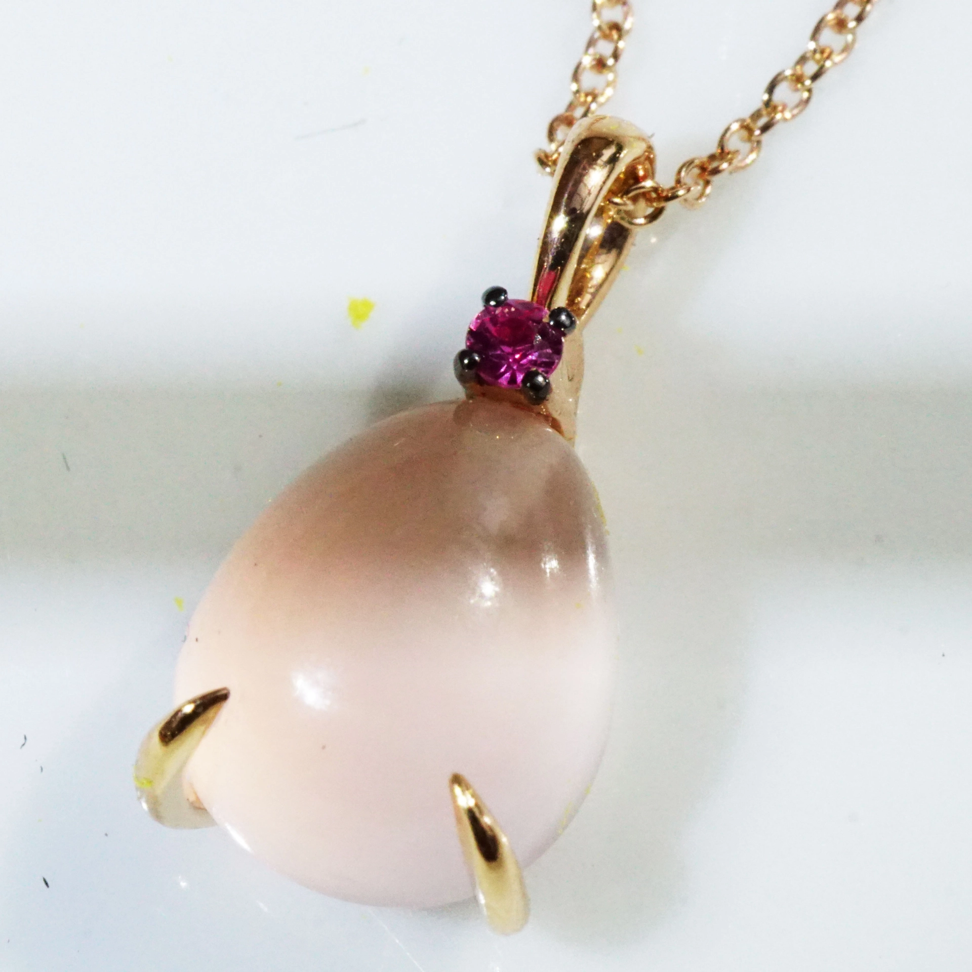 Drop Pendant...soo sweet...with rosequartz and saphire...made in Italy