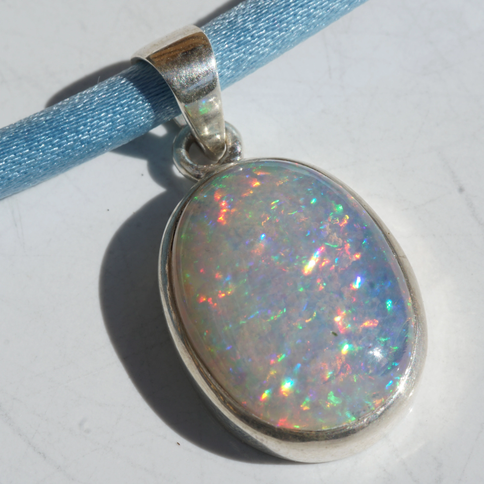 Ethiopian Opal Pendant 925 Silver AAA 11 ct