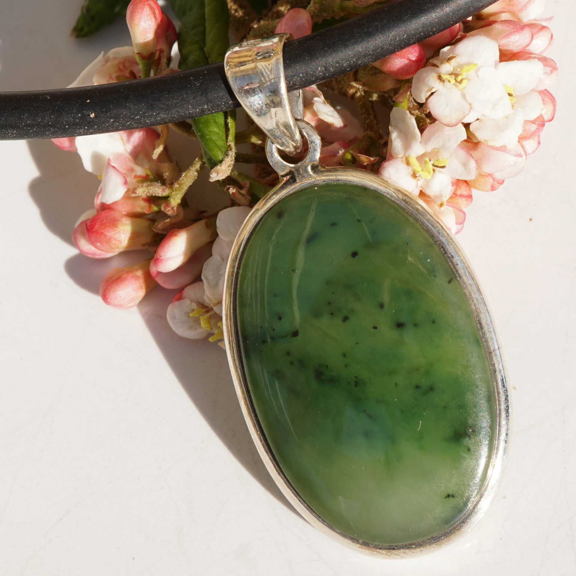 Jadeit Pendant 925 Silver...very elegant