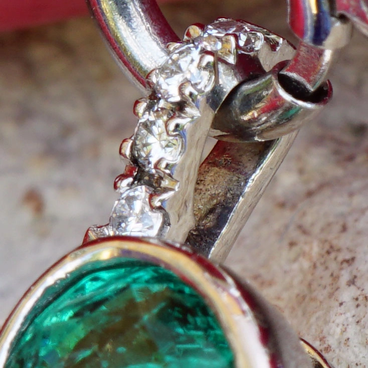 Emerald Pendant Platinium  0.904 ct ..real Colombians are fun